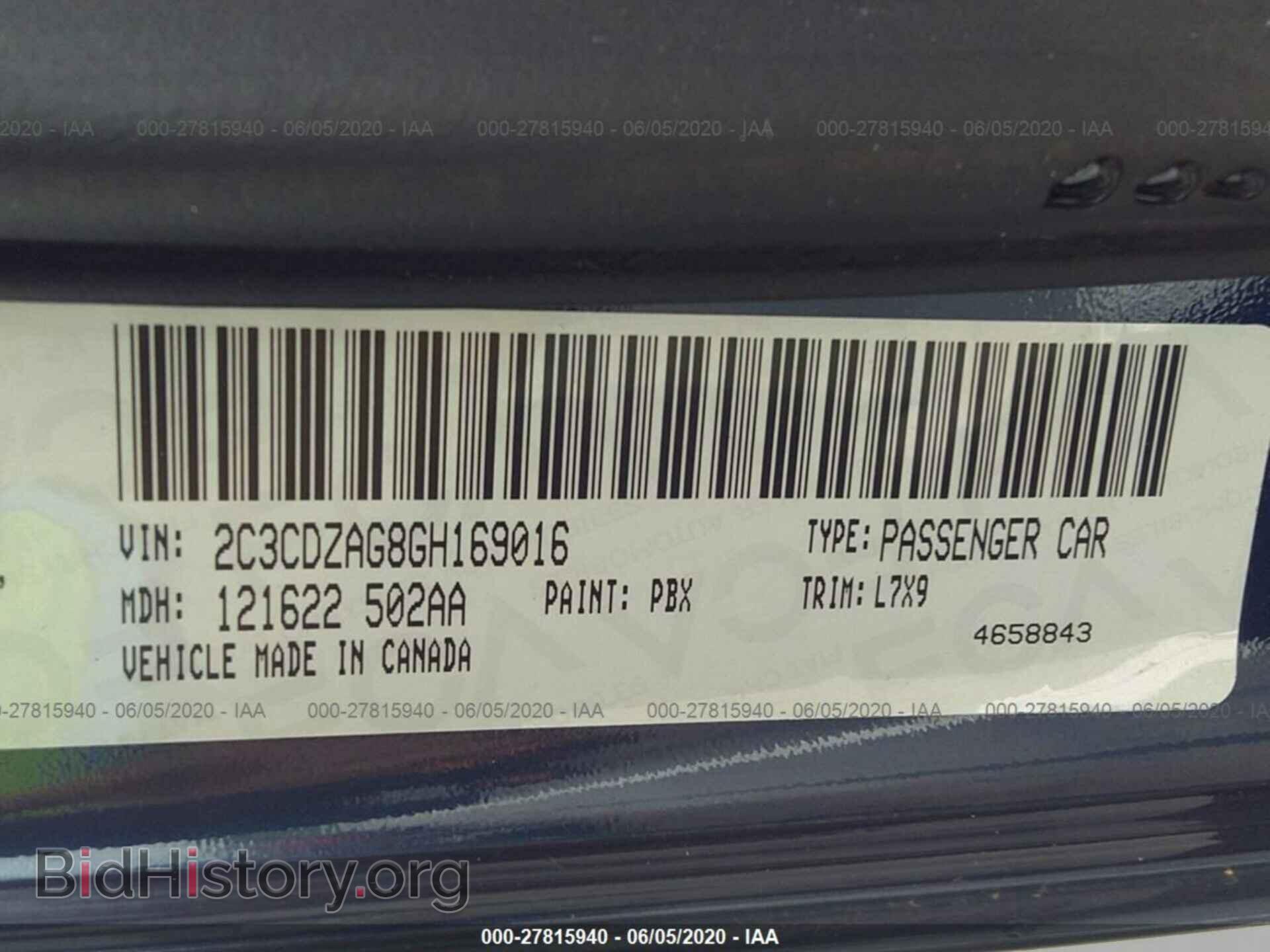 2016 DODGE CHALLENGER - VIN: 2C3CDZAG8GH169016 - Фото 9