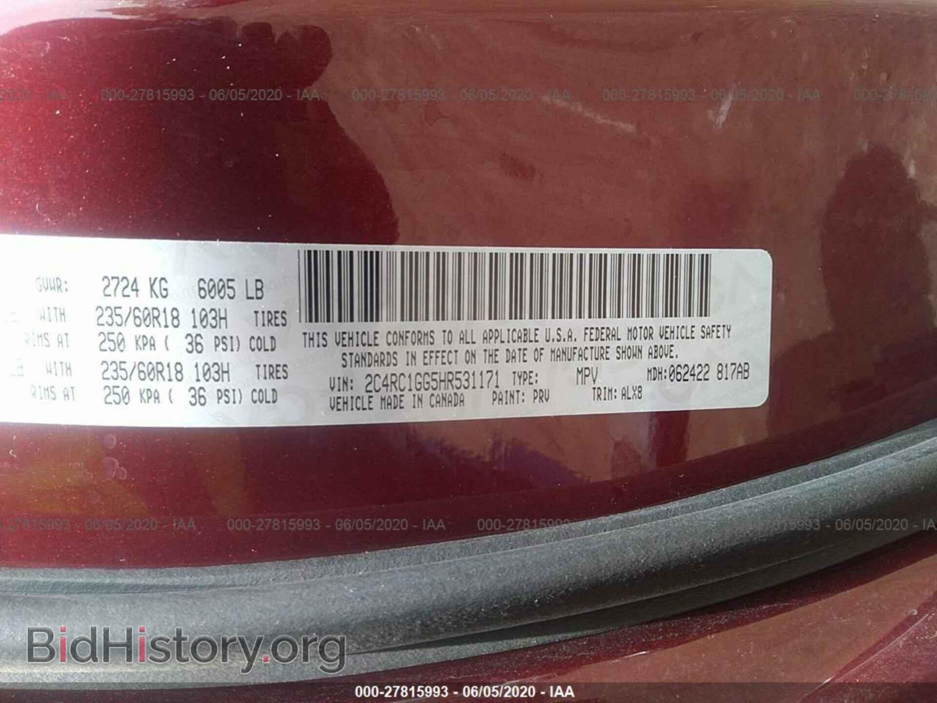 2017 CHRYSLER PACIFICA - VIN: 2C4RC1GG5HR531171 - Photo 9
