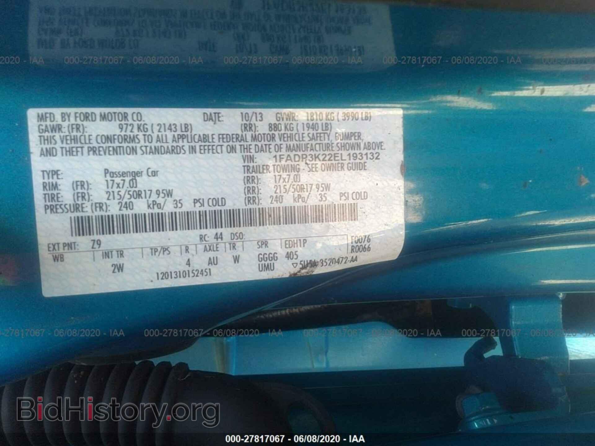 2014 FORD FOCUS - VIN: 1FADP3K22EL193132 - Photo 9