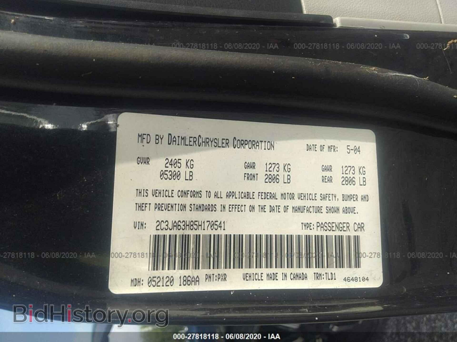 2005 CHRYSLER 300C - VIN: 2C3JA63H85H170541 - Фото 9