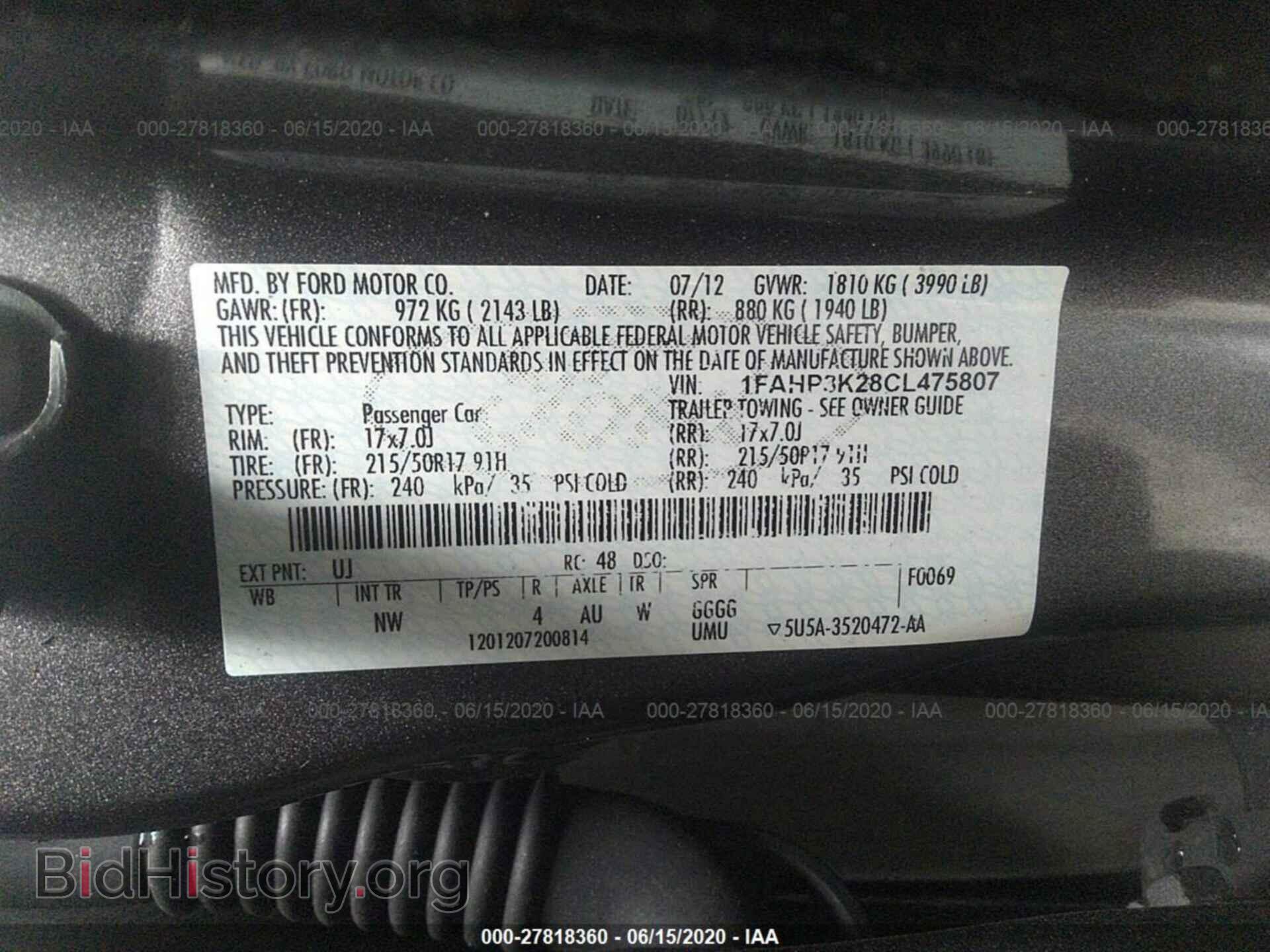 2012 FORD FOCUS - VIN: 1FAHP3K28CL475807 - Photo 9