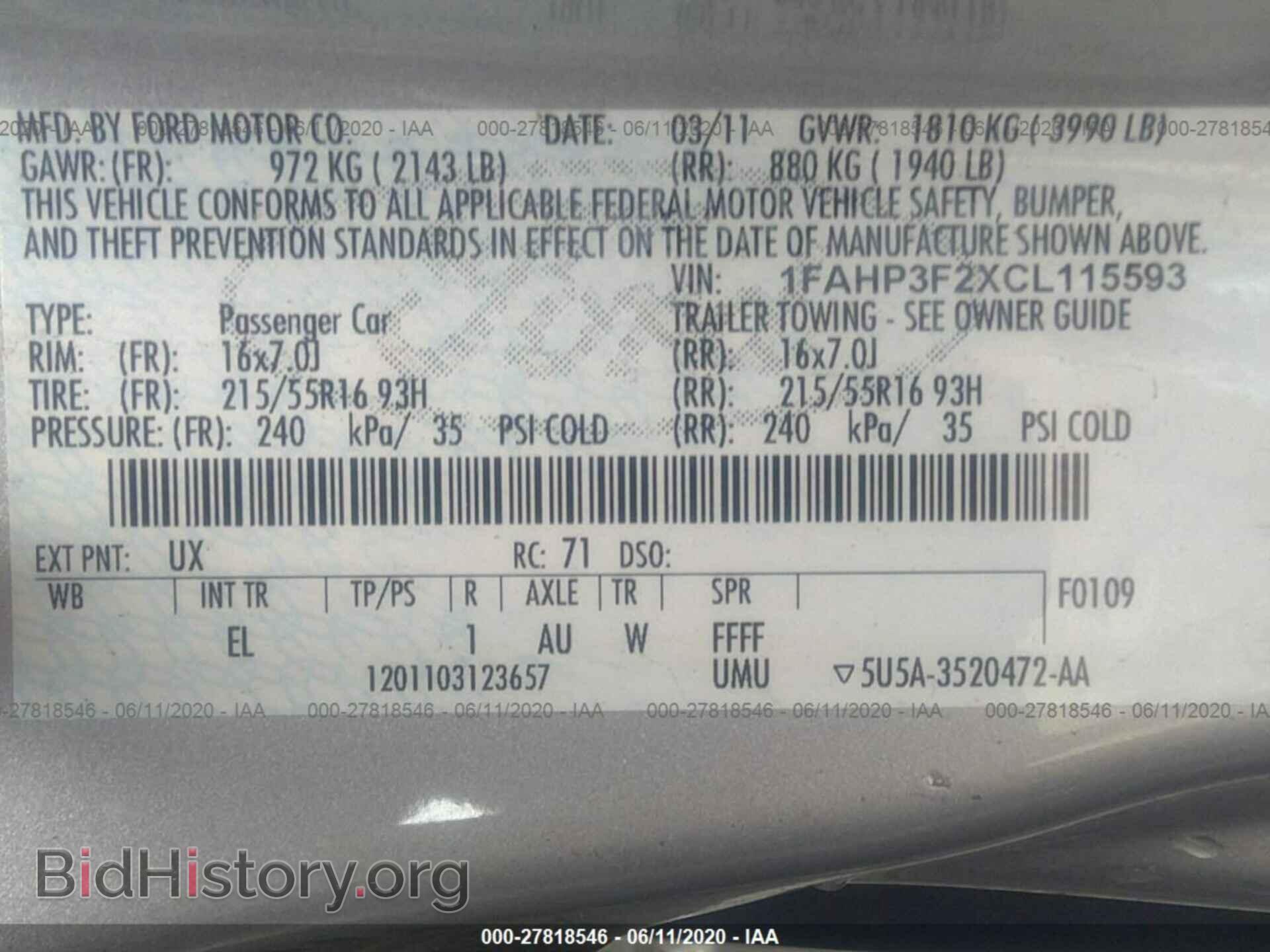 2012 FORD FOCUS - VIN: 1FAHP3F2XCL115593 - Photo 9