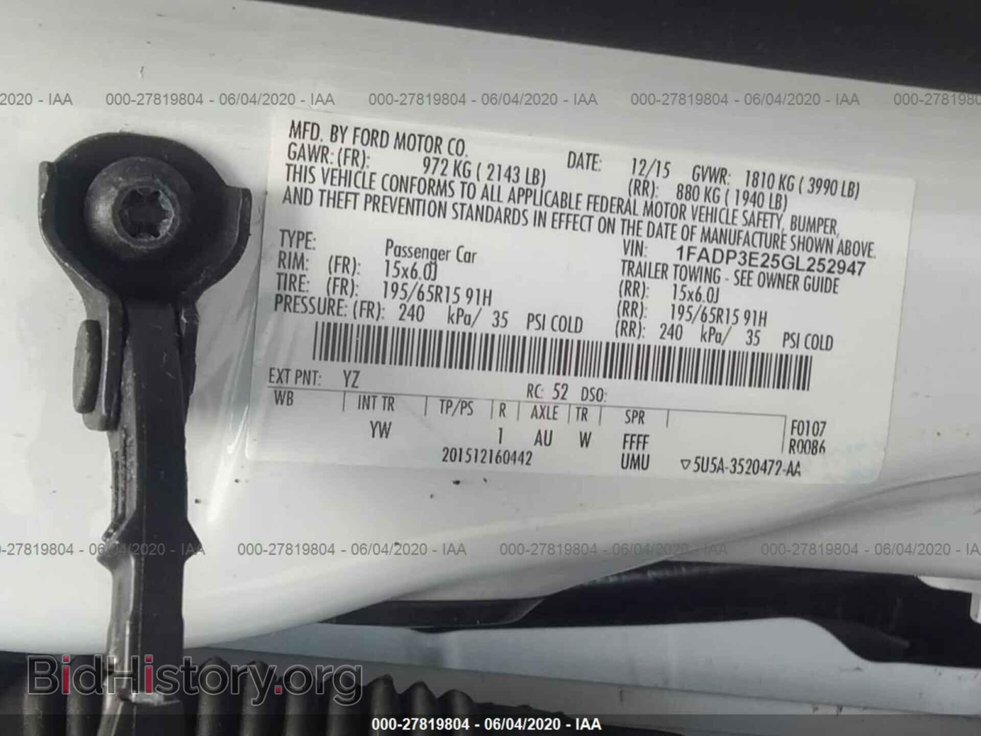 2016 FORD FOCUS - VIN: 1FADP3E25GL252947 - Photo 9