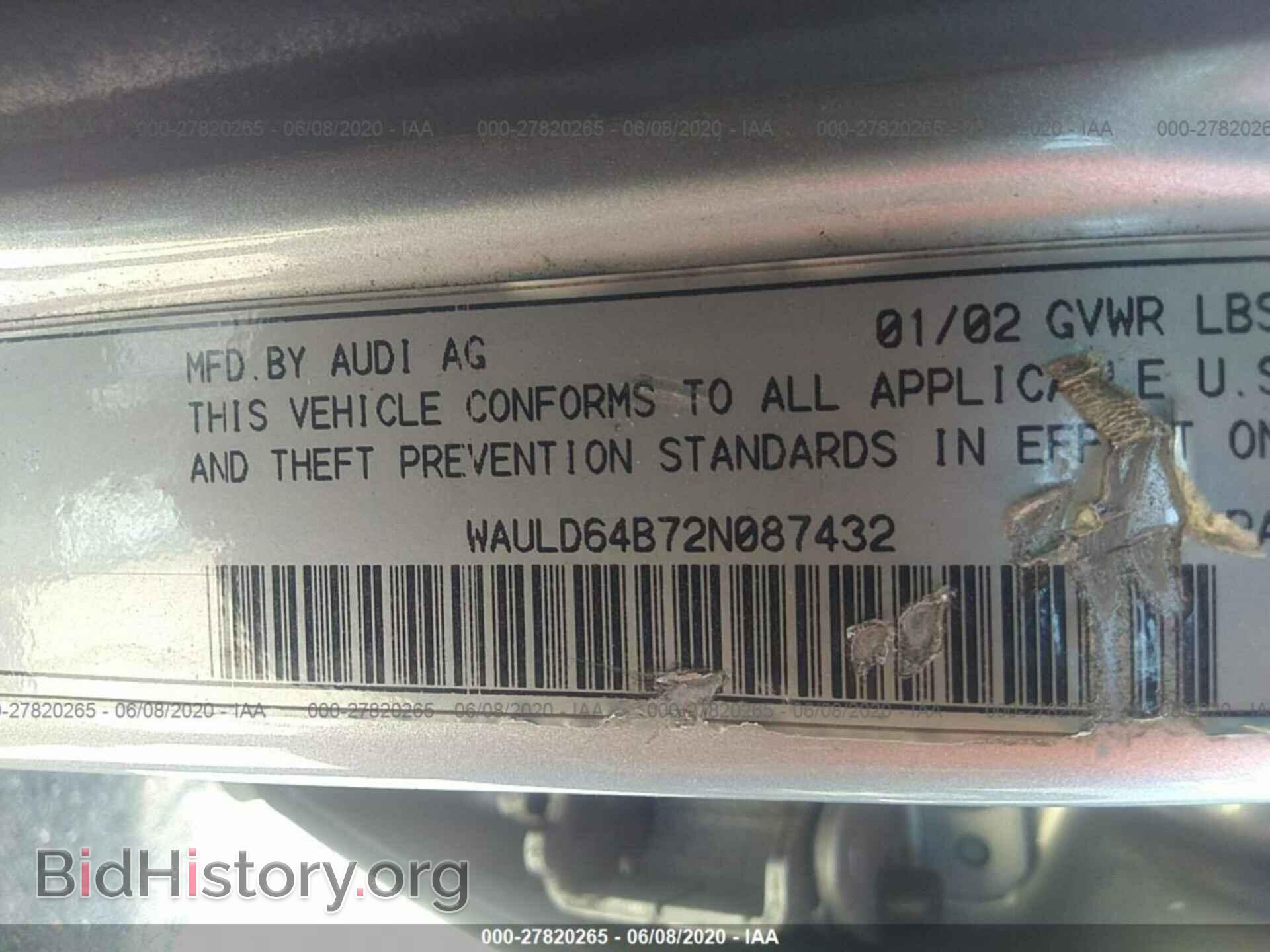 2002 Audi A6 - VIN: WAULD64B72N08743 - Фото 9