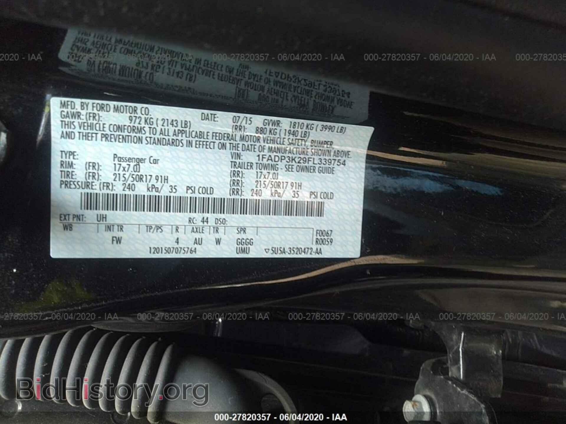 2015 FORD FOCUS - VIN: 1FADP3K29FL339754 - Photo 9