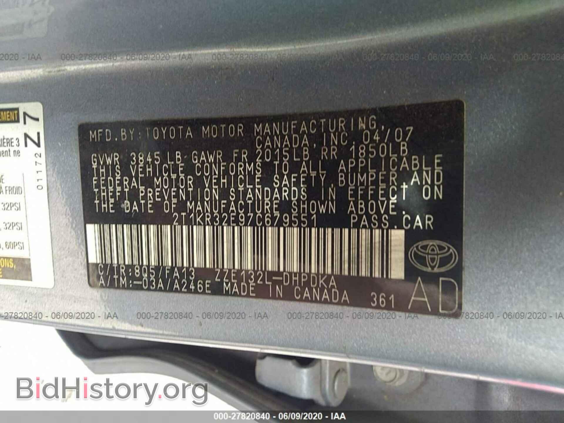 2007 TOYOTA COROLLA MATRIX - VIN: 2T1KR32E97C679551 - Фото 9