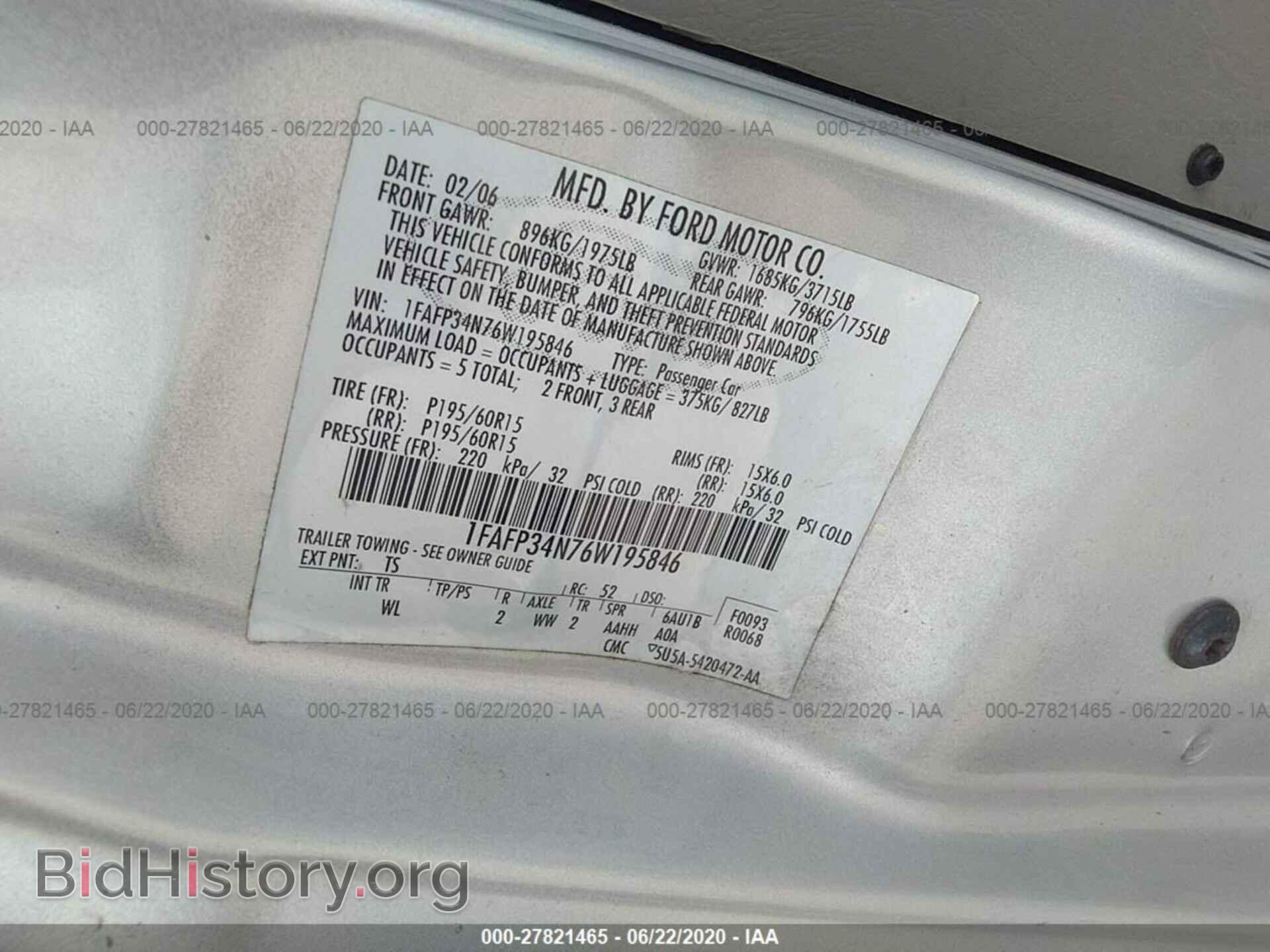 2006 FORD FOCUS - VIN: 1FAFP34N76W195846 - Фото 9