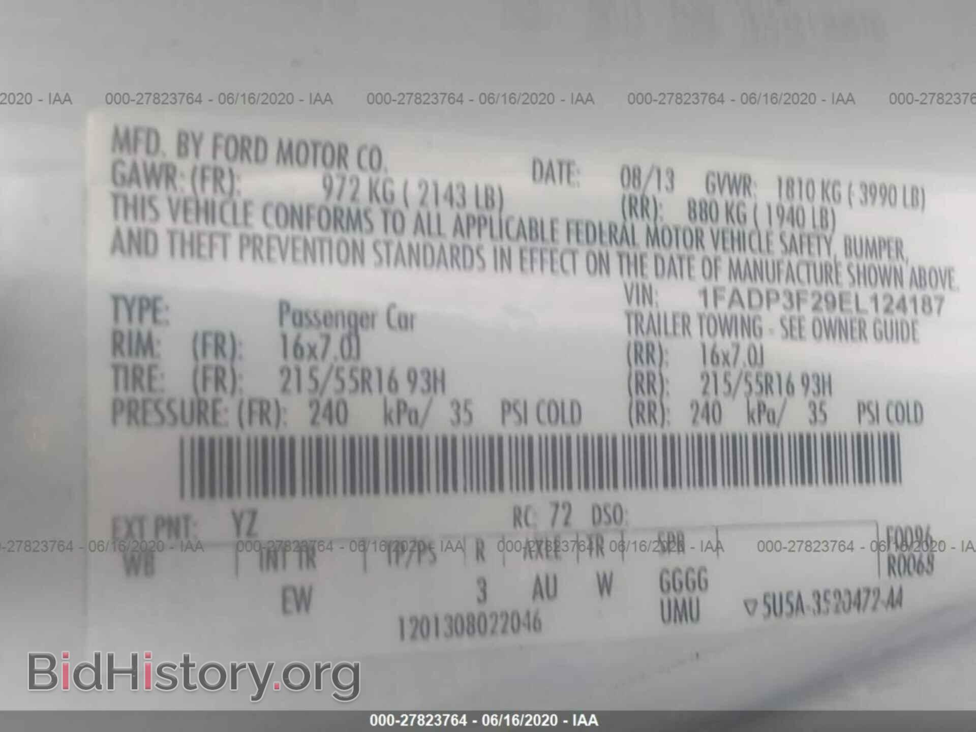 2014 FORD FOCUS - VIN: 1FADP3F29EL124187 - Фото 9