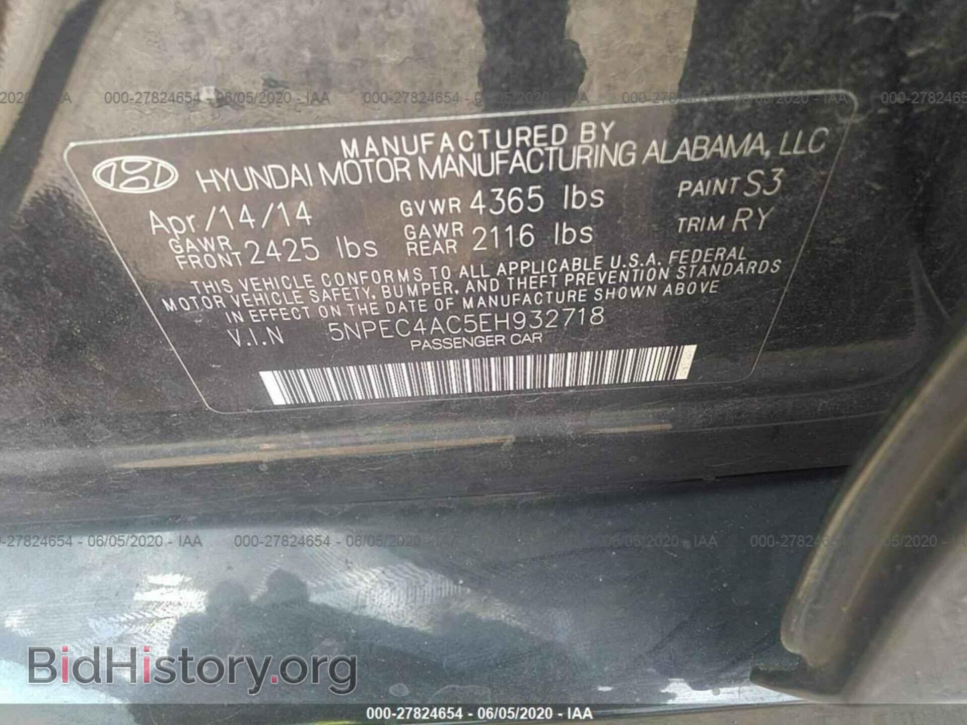 2014 HYUNDAI SONATA - VIN: 5NPEC4AC5EH932718 - Photo 9
