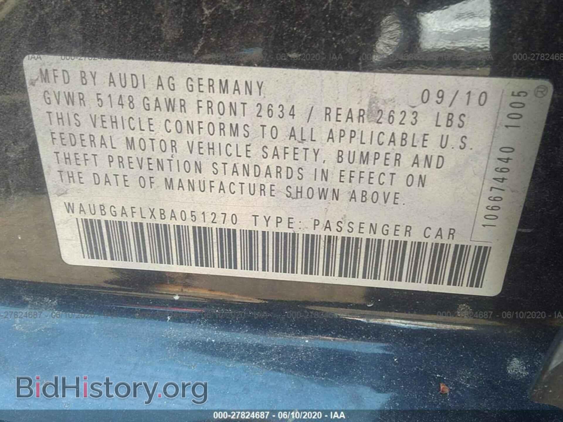 2011 AUDI S4 - VIN: WAUBGAFLXBA051270 - Photo 9
