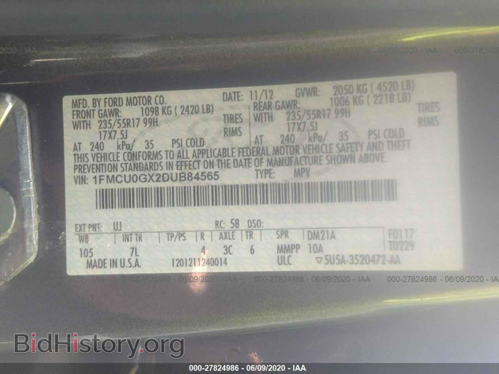 2013 FORD ESCAPE - VIN: 1FMCU0GX2DUB84565 - Photo 9