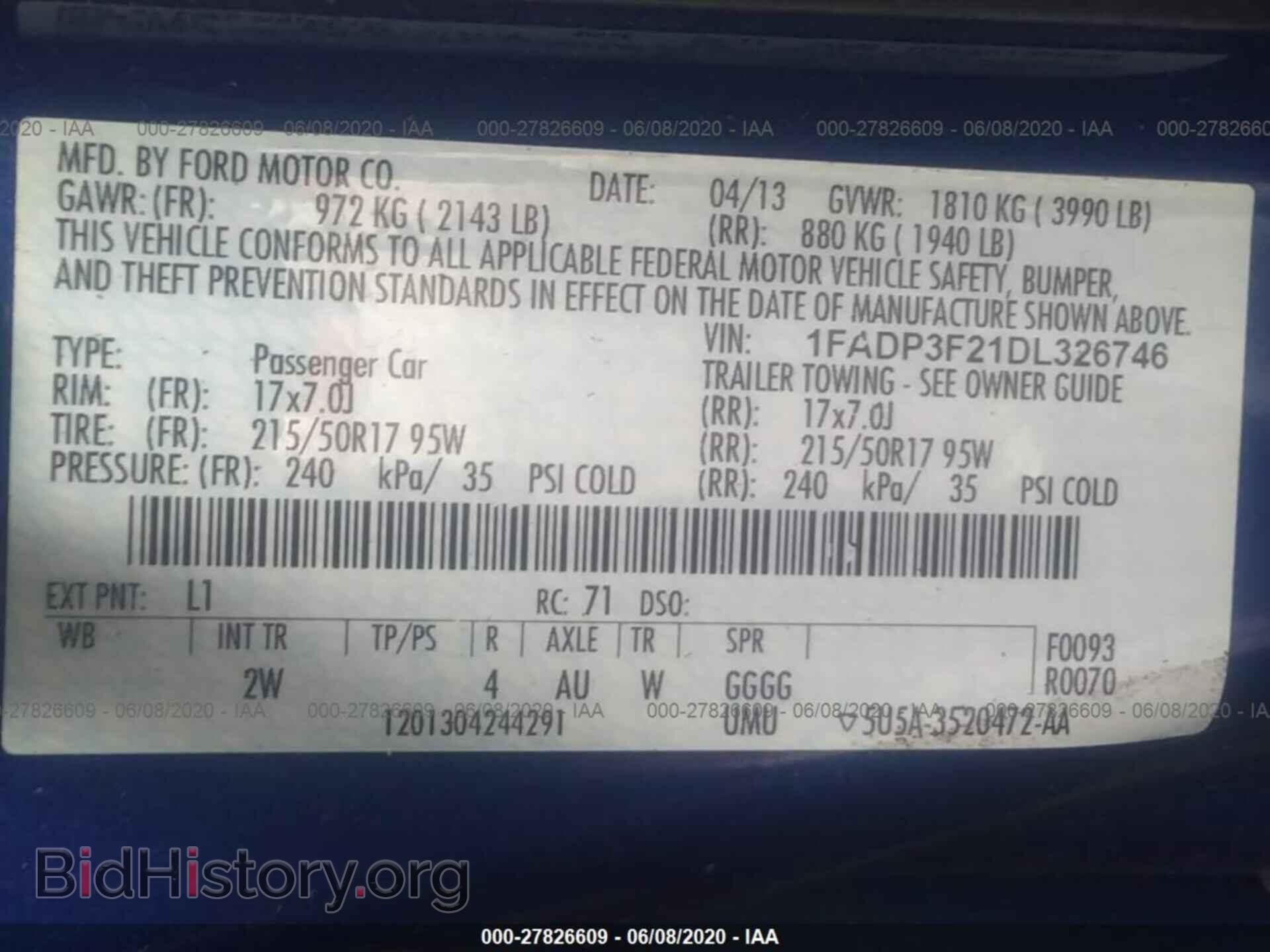 2013 FORD FOCUS - VIN: 1FADP3F21DL326746 - Photo 9