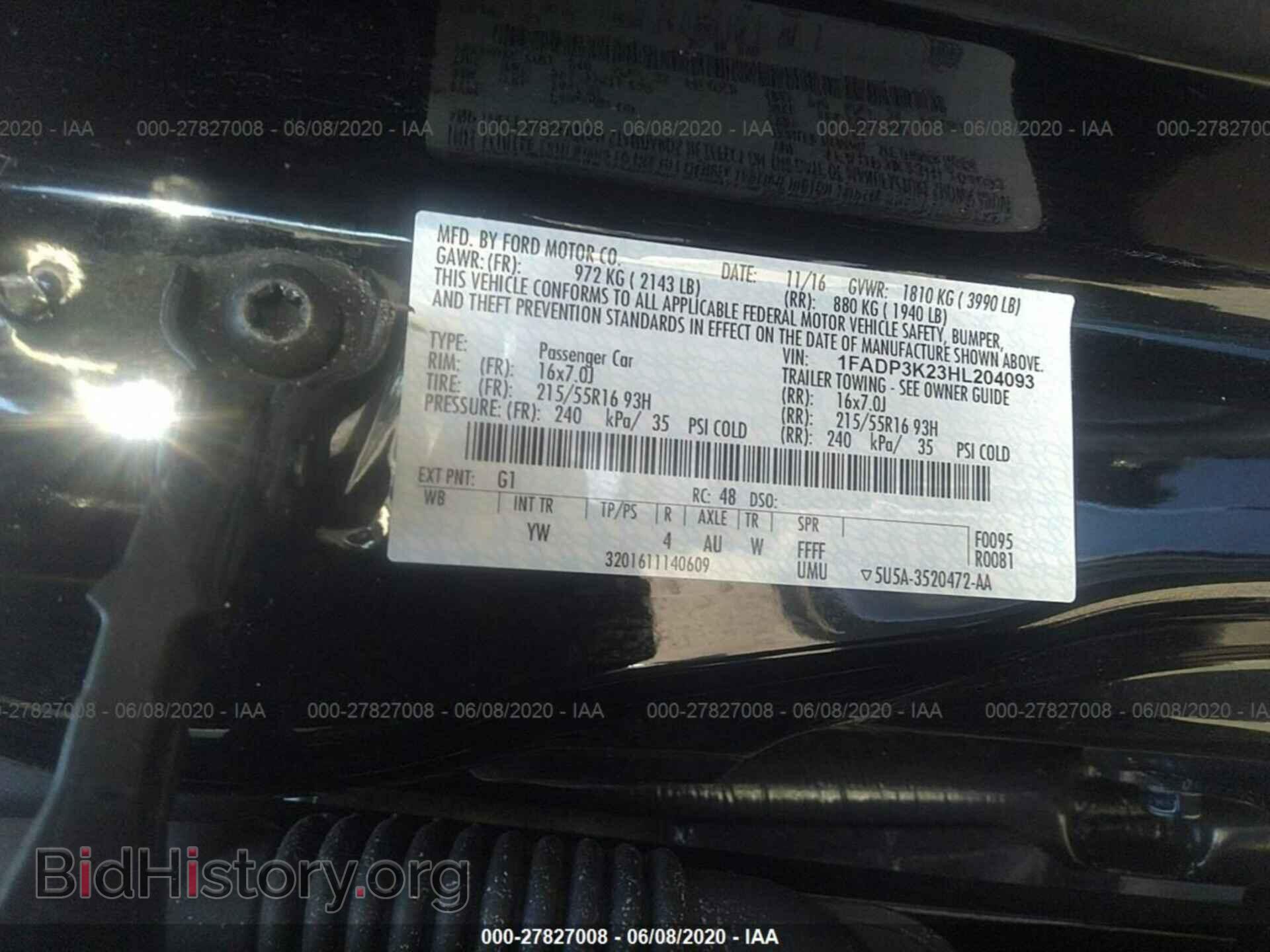 2017 FORD FOCUS - VIN: 1FADP3K23HL204093 - Фото 9