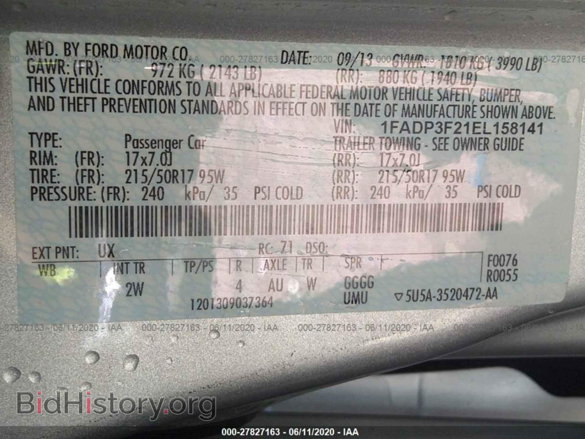 2014 FORD FOCUS - VIN: 1FADP3F21EL158141 - Фото 9