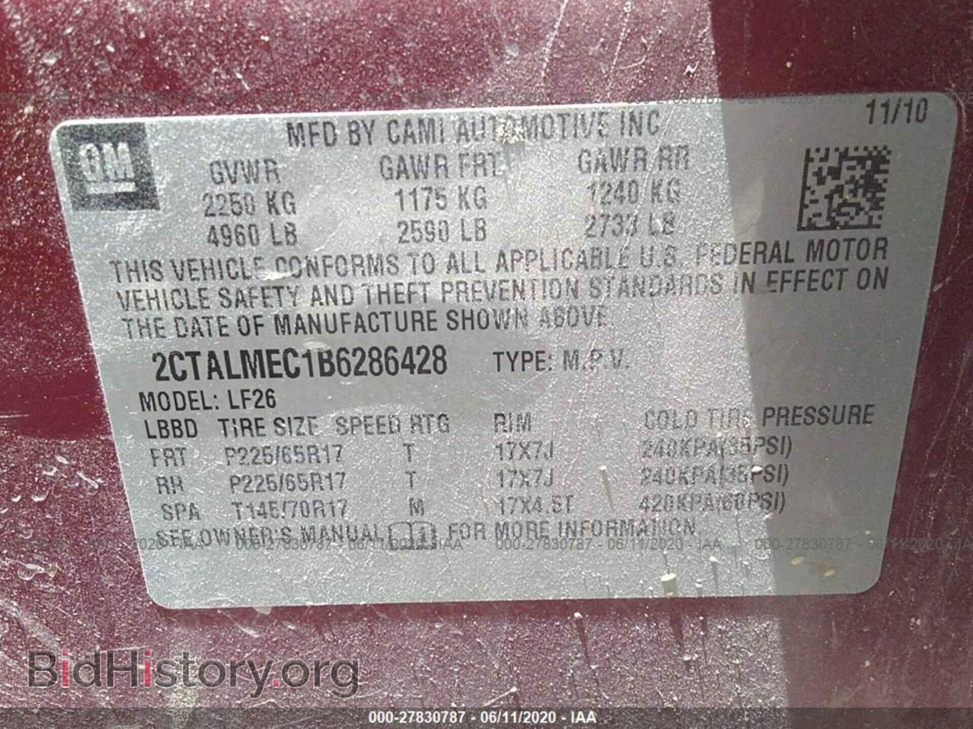 2011 GMC TERRAIN - VIN: 2CTALMEC1B6286428 - Photo 9