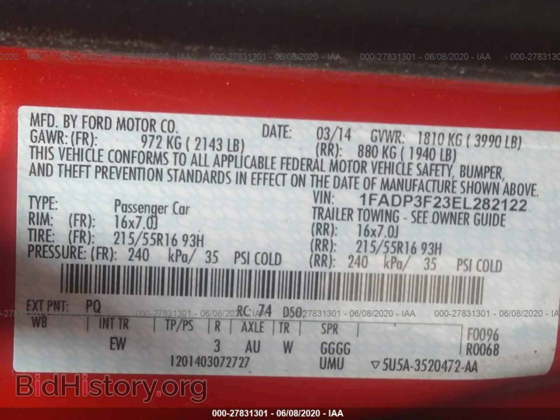 2014 FORD FOCUS - VIN: 1FADP3F23EL282122 - Photo 9