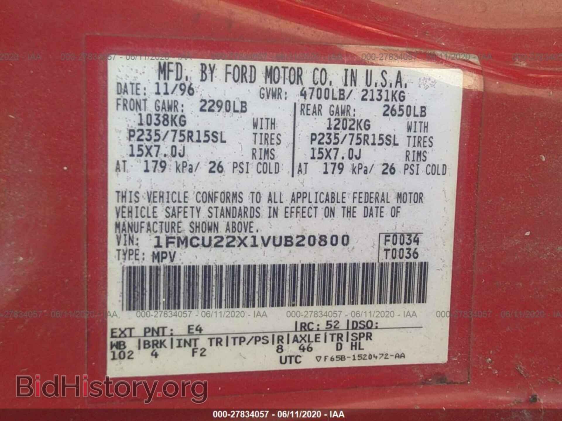 1997 FORD EXPLORER - VIN: 1FMCU22X1VUB20800 - Photo 9