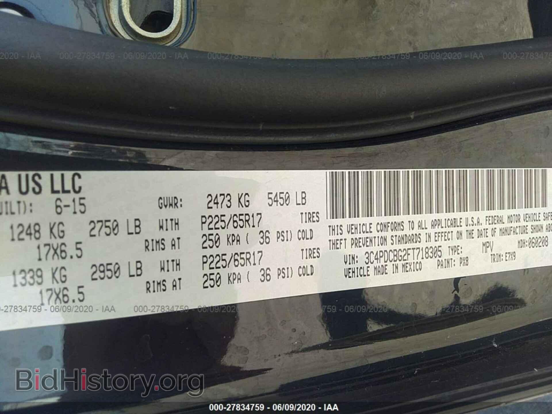 2015 DODGE JOURNEY - VIN: 3C4PDCBG2FT718305 - Photo 9