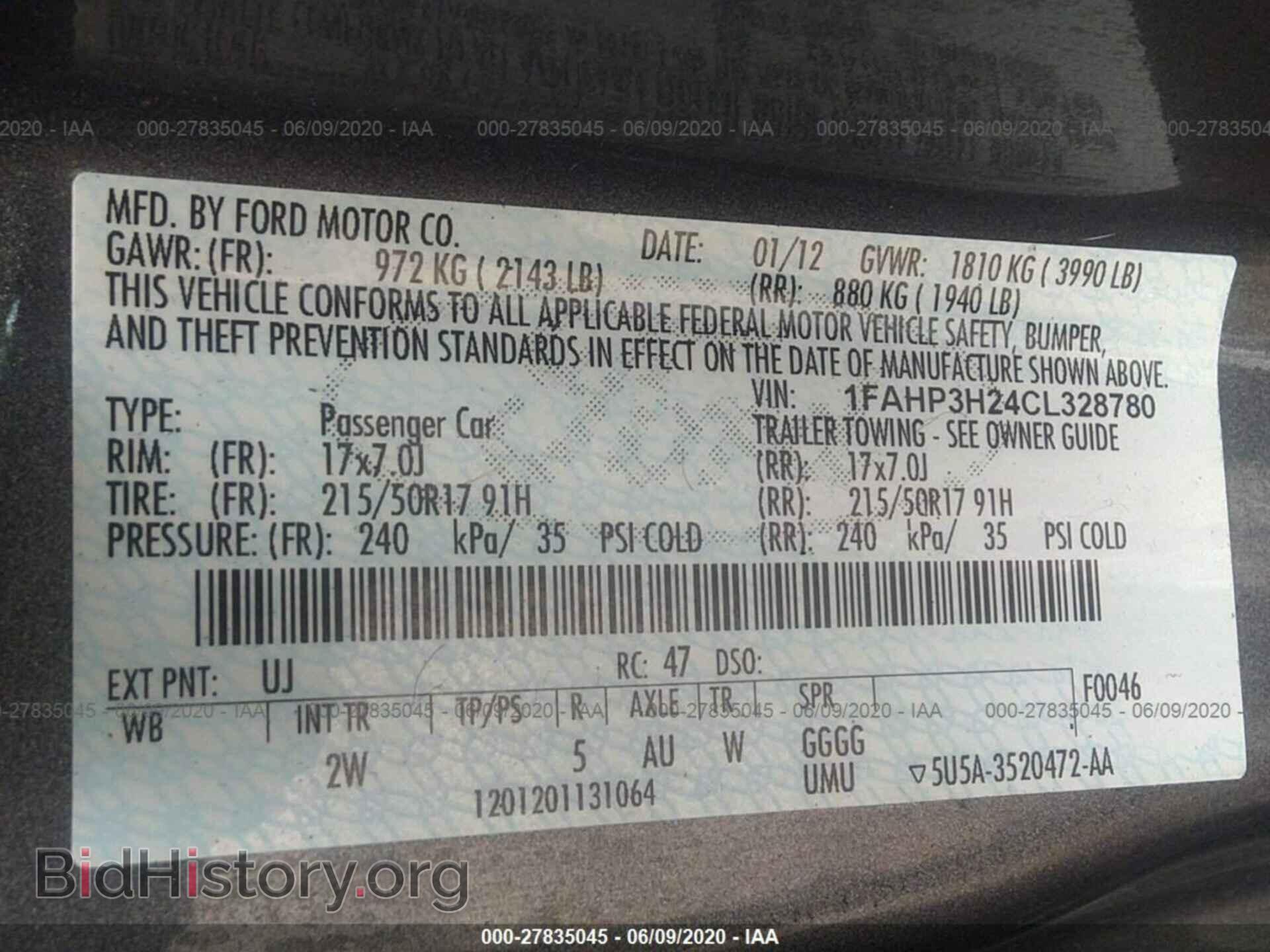 2012 FORD FOCUS - VIN: 1FAHP3H24CL328780 - Фото 9