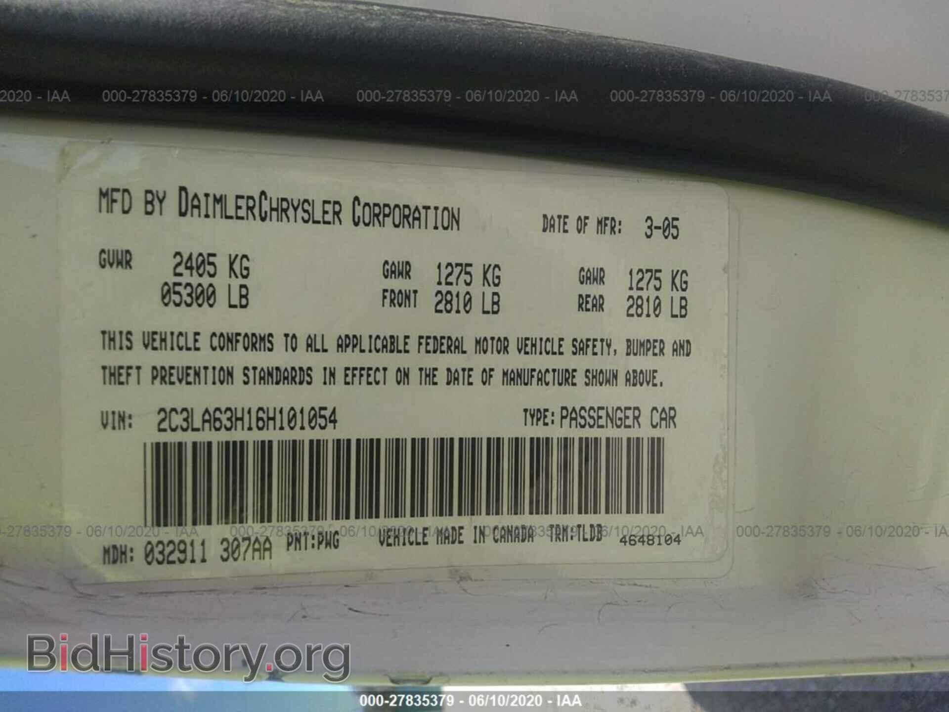 2006 CHRYSLER 300C - VIN: 2C3LA63H16H101054 - Фото 9