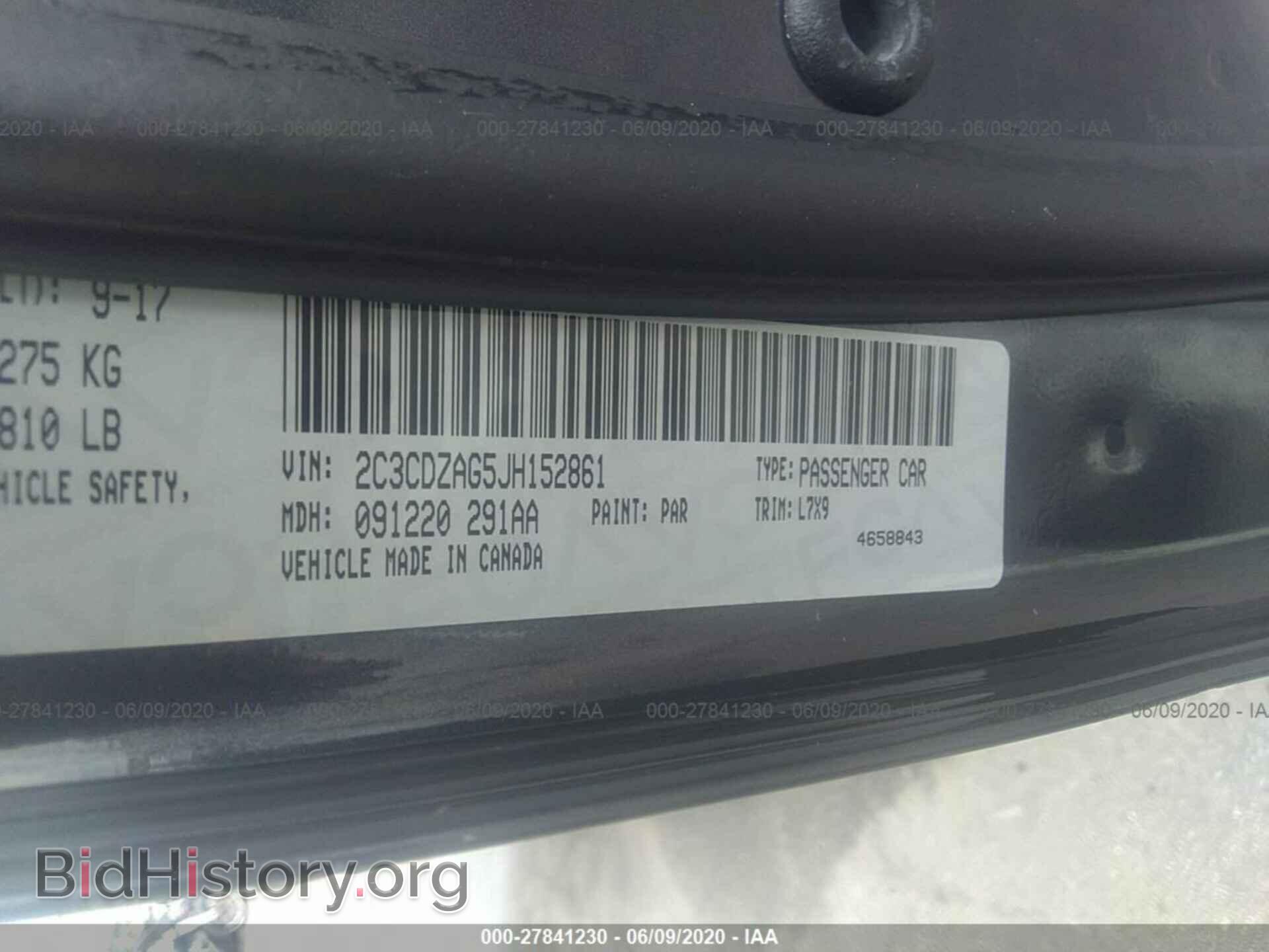 2018 DODGE CHALLENGER - VIN: 2C3CDZAG5JH152861 - Photo 9