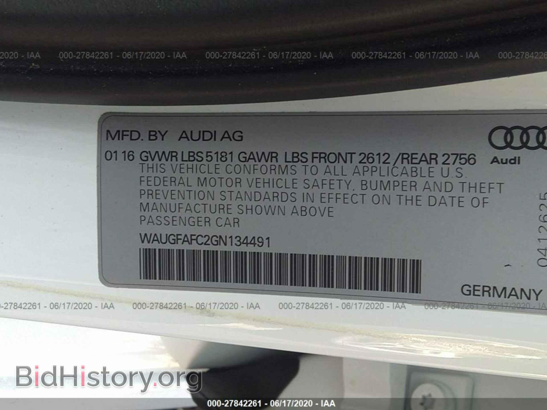 2016 AUDI A6 - VIN: WAUGFAFC2GN134491 - Photo 9