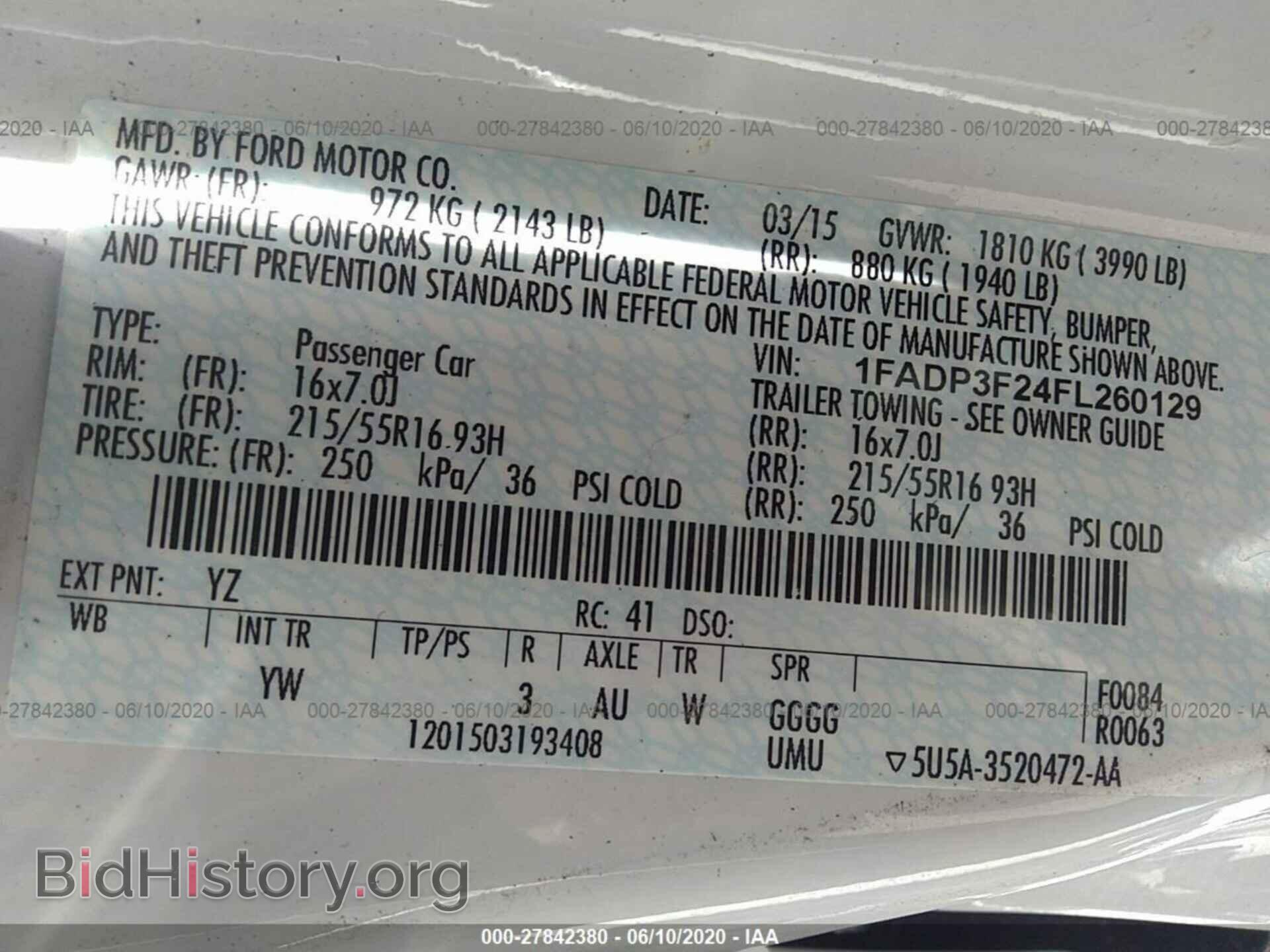 2015 FORD FOCUS - VIN: 1FADP3F24FL260129 - Фото 9