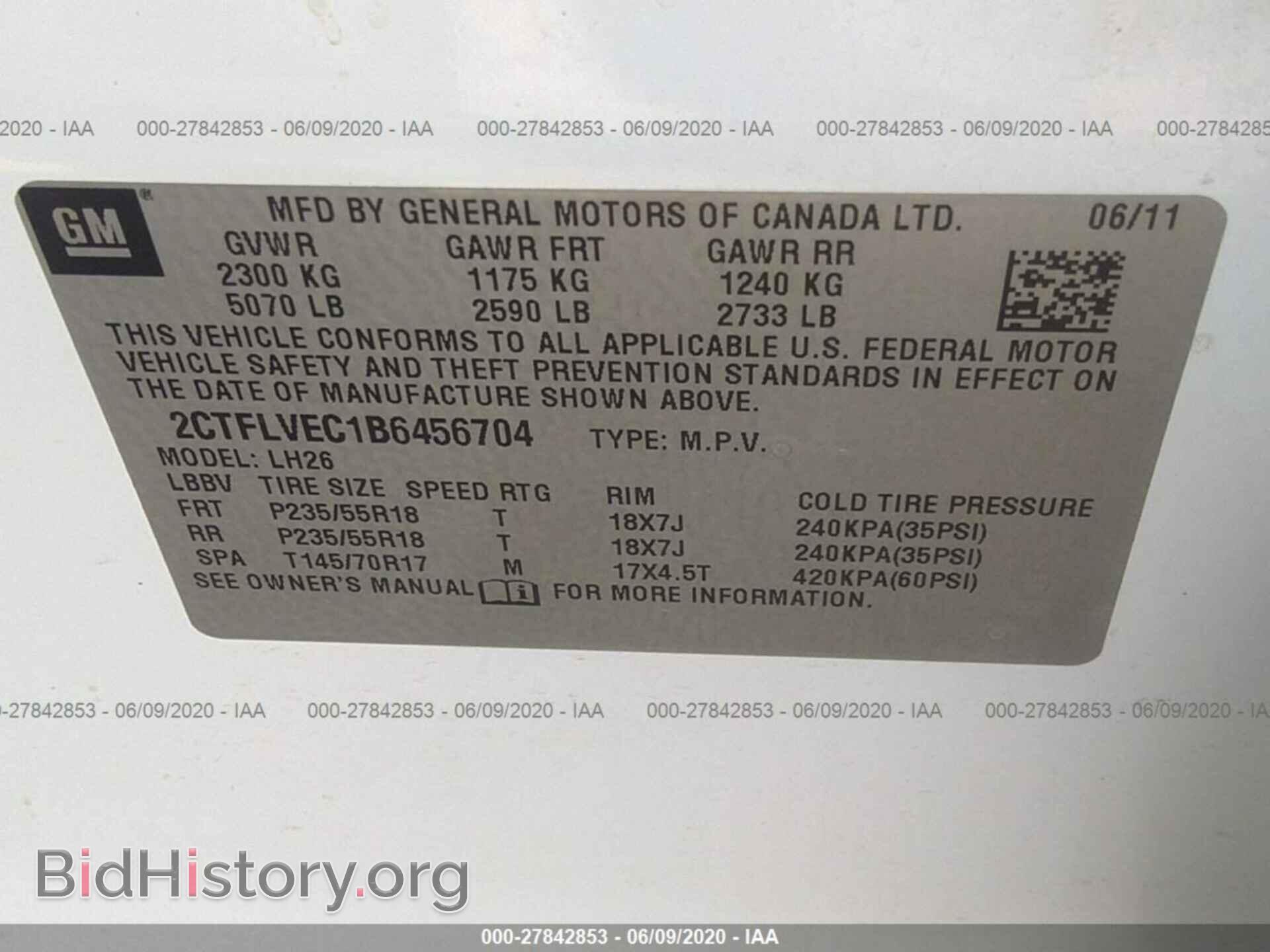 2011 GMC TERRAIN - VIN: 2CTFLVEC1B6456704 - Photo 9