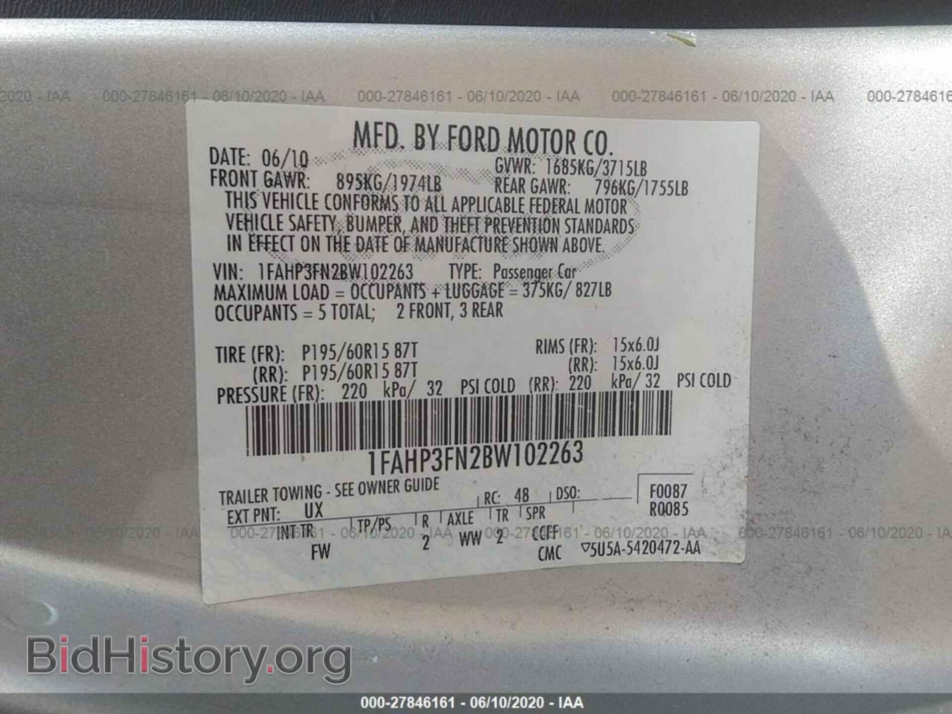 2011 FORD FOCUS - VIN: 1FAHP3FN2BW102263 - Фото 9