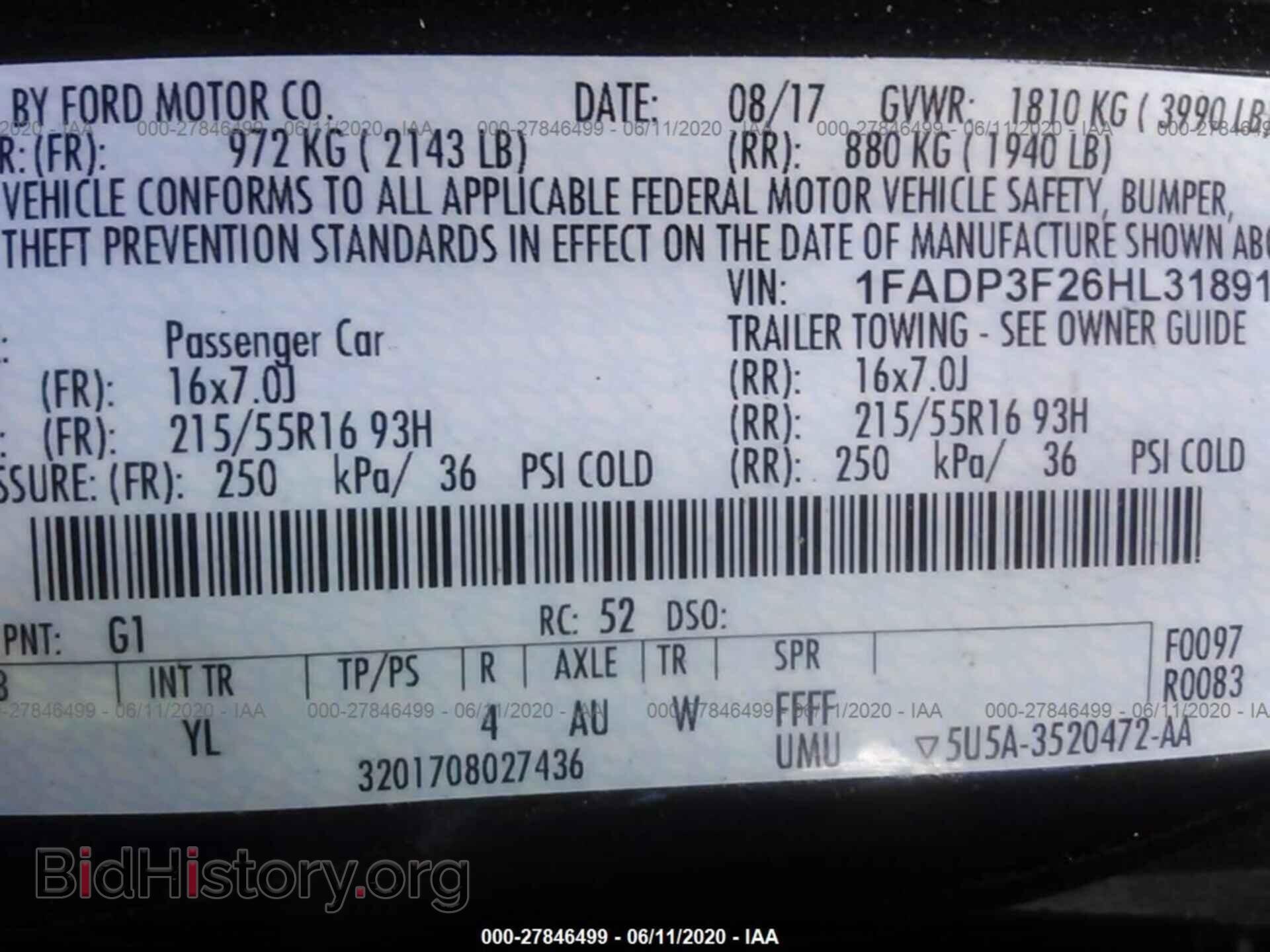 2017 FORD FOCUS - VIN: 1FADP3F26HL318910 - Фото 9