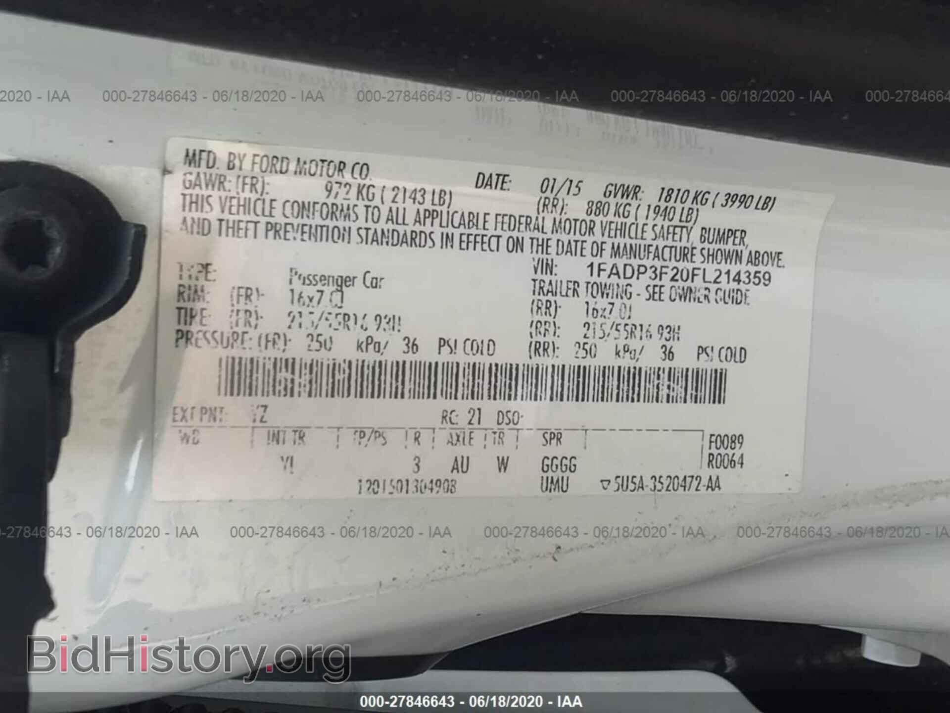 2015 FORD FOCUS - VIN: 1FADP3F20FL214359 - Фото 9