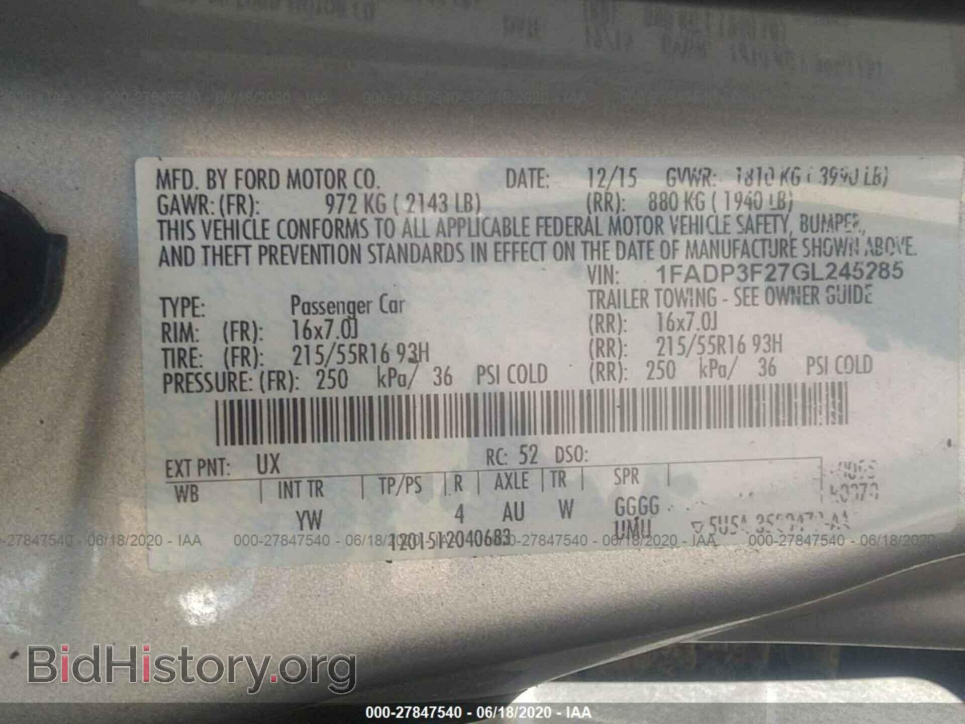 2016 FORD FOCUS - VIN: 1FADP3F27GL245285 - Photo 9