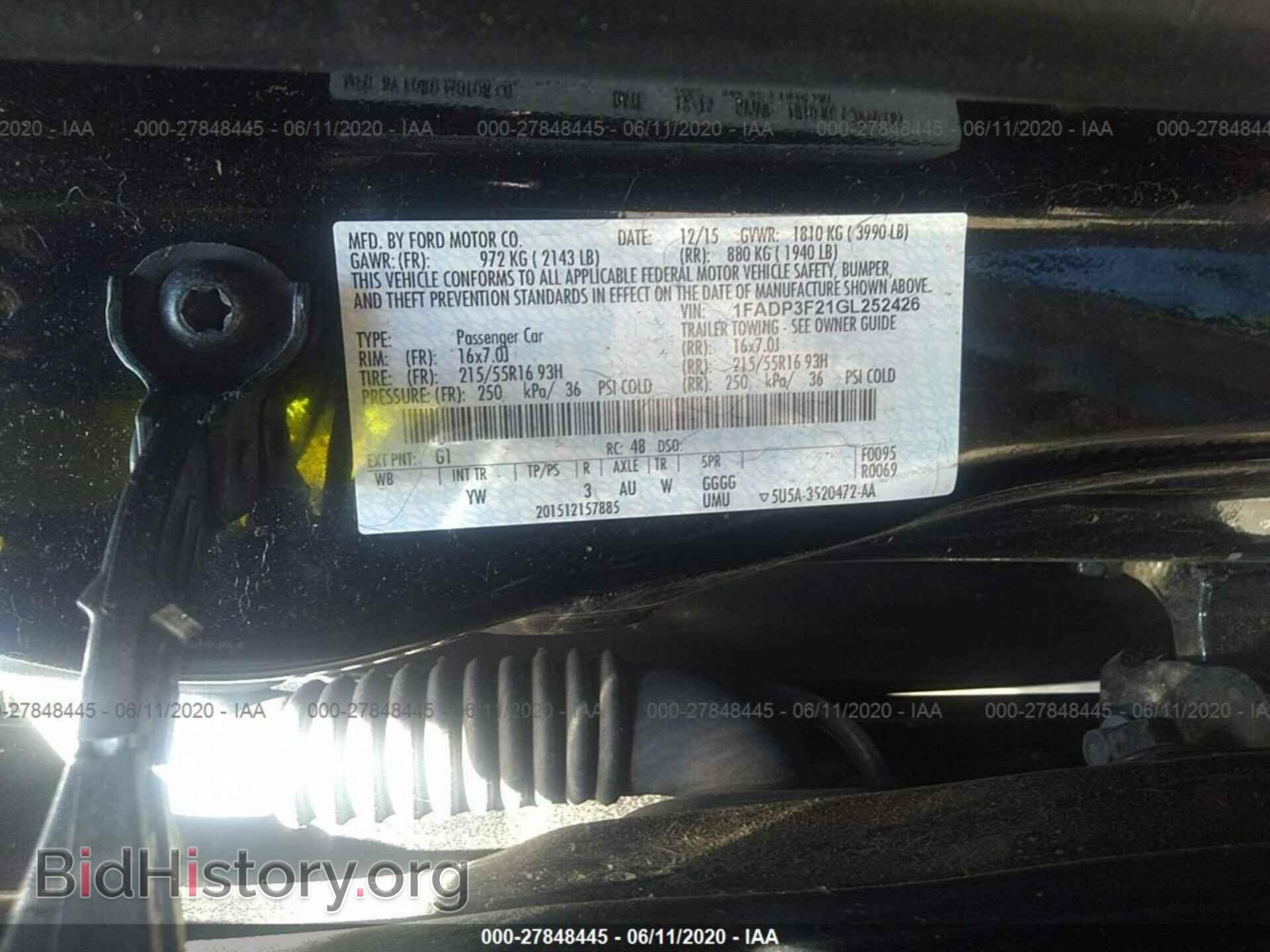 2016 FORD FOCUS - VIN: 1FADP3F21GL252426 - Фото 9