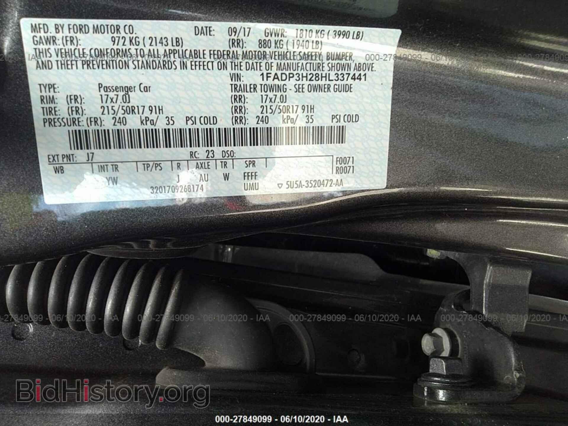 2017 FORD FOCUS - VIN: 1FADP3H28HL337441 - Фото 9