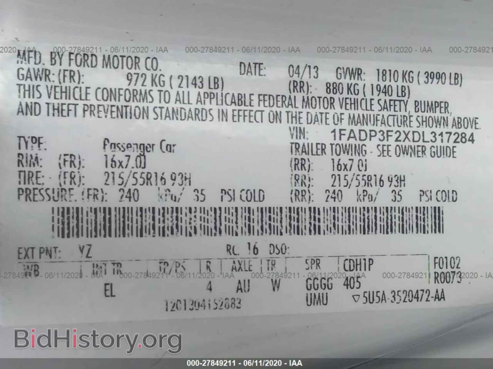 2013 FORD FOCUS - VIN: 1FADP3F2XDL317284 - Photo 9