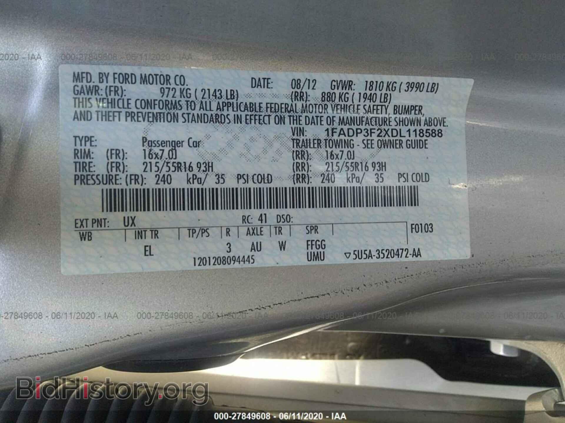 2013 FORD FOCUS - VIN: 1FADP3F2XDL118588 - Фото 9