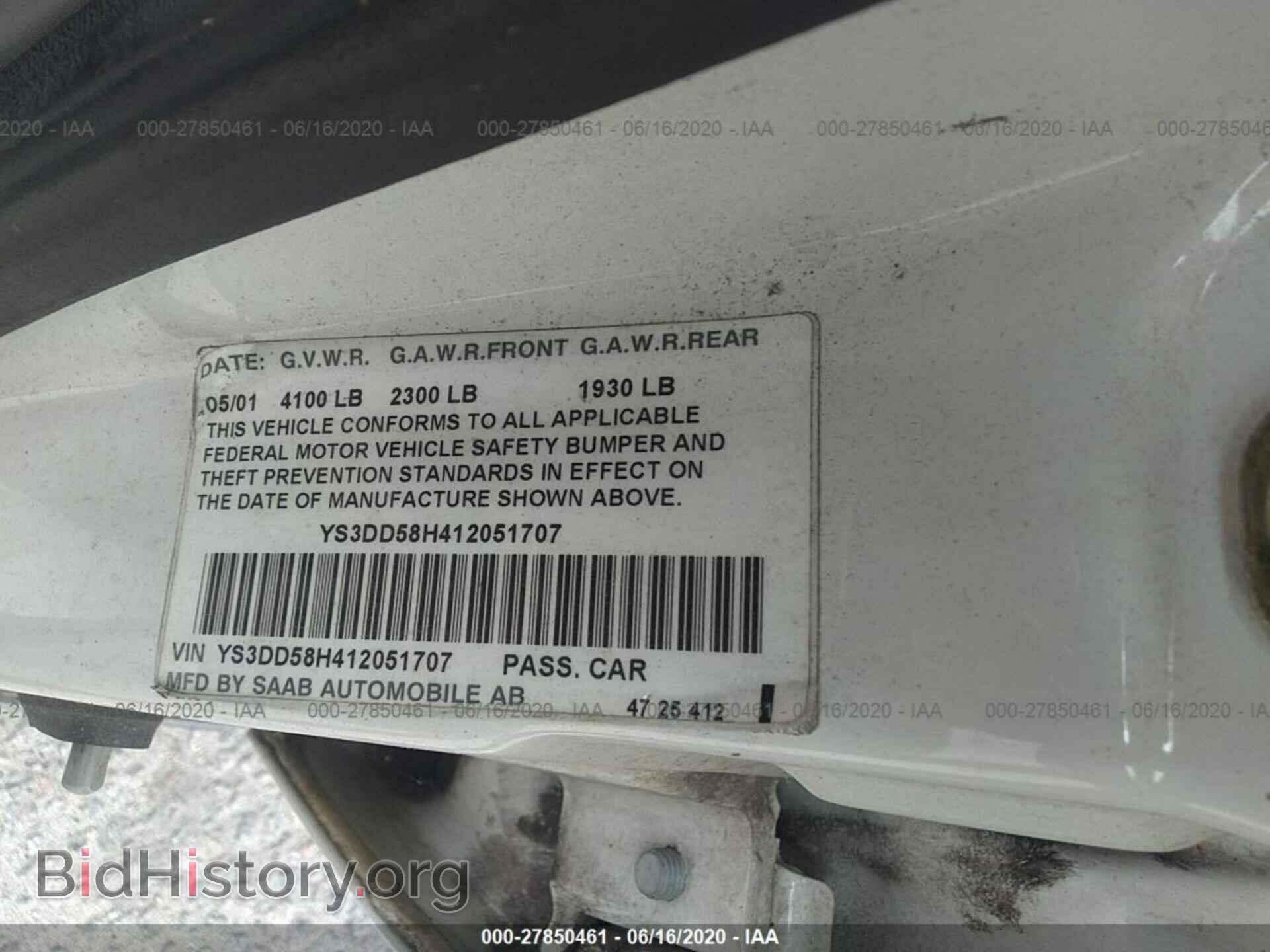 2001 SAAB 9-3 - VIN: YS3DD58H412051707 - Photo 9