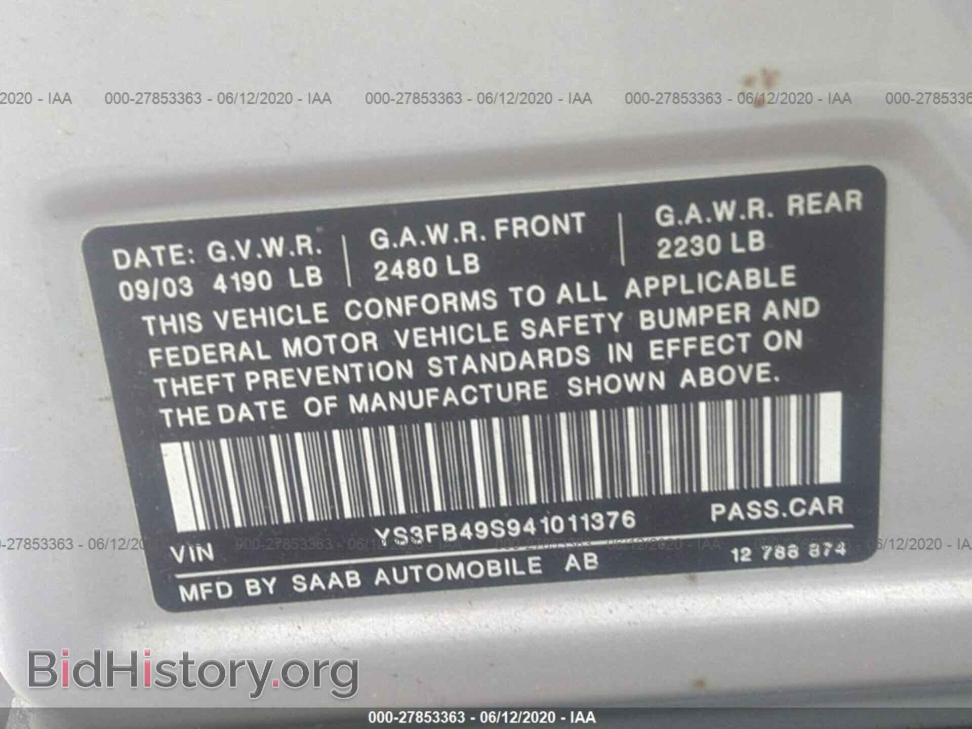 2004 Saab 9-3 - VIN: YS3FB49F941011376 - Photo 9