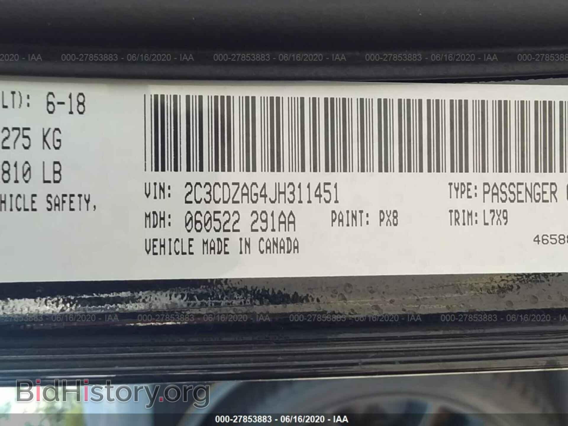 2018 DODGE CHALLENGER - VIN: 2C3CDZAG4JH311451 - Фото 9