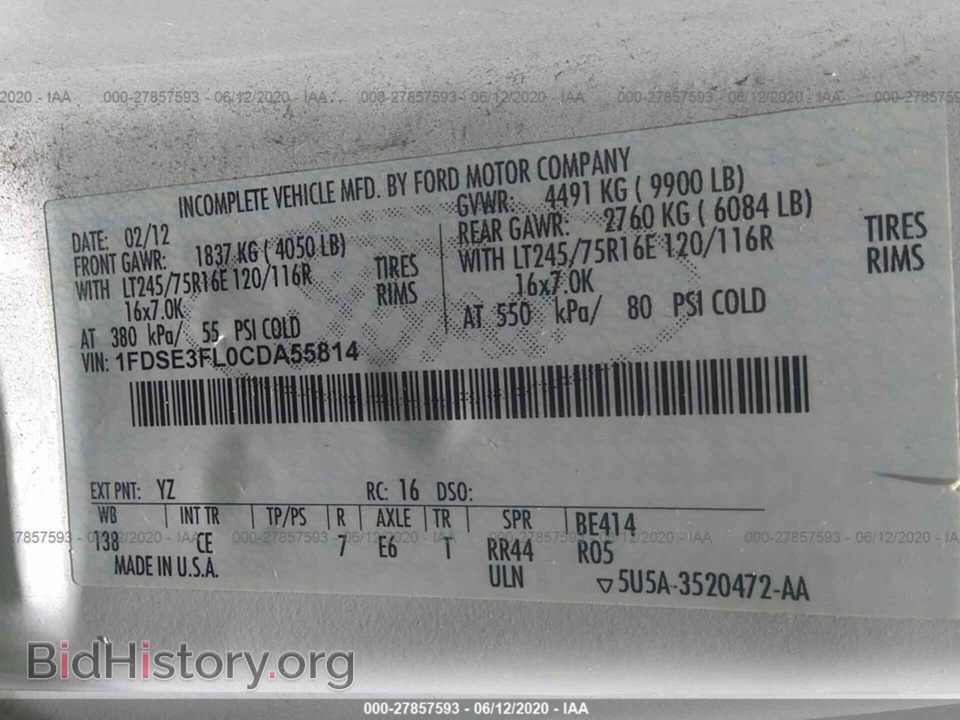 2012 FORD ECONOLINE - VIN: 1FDSE3FL0CDA55814 - Фото 9