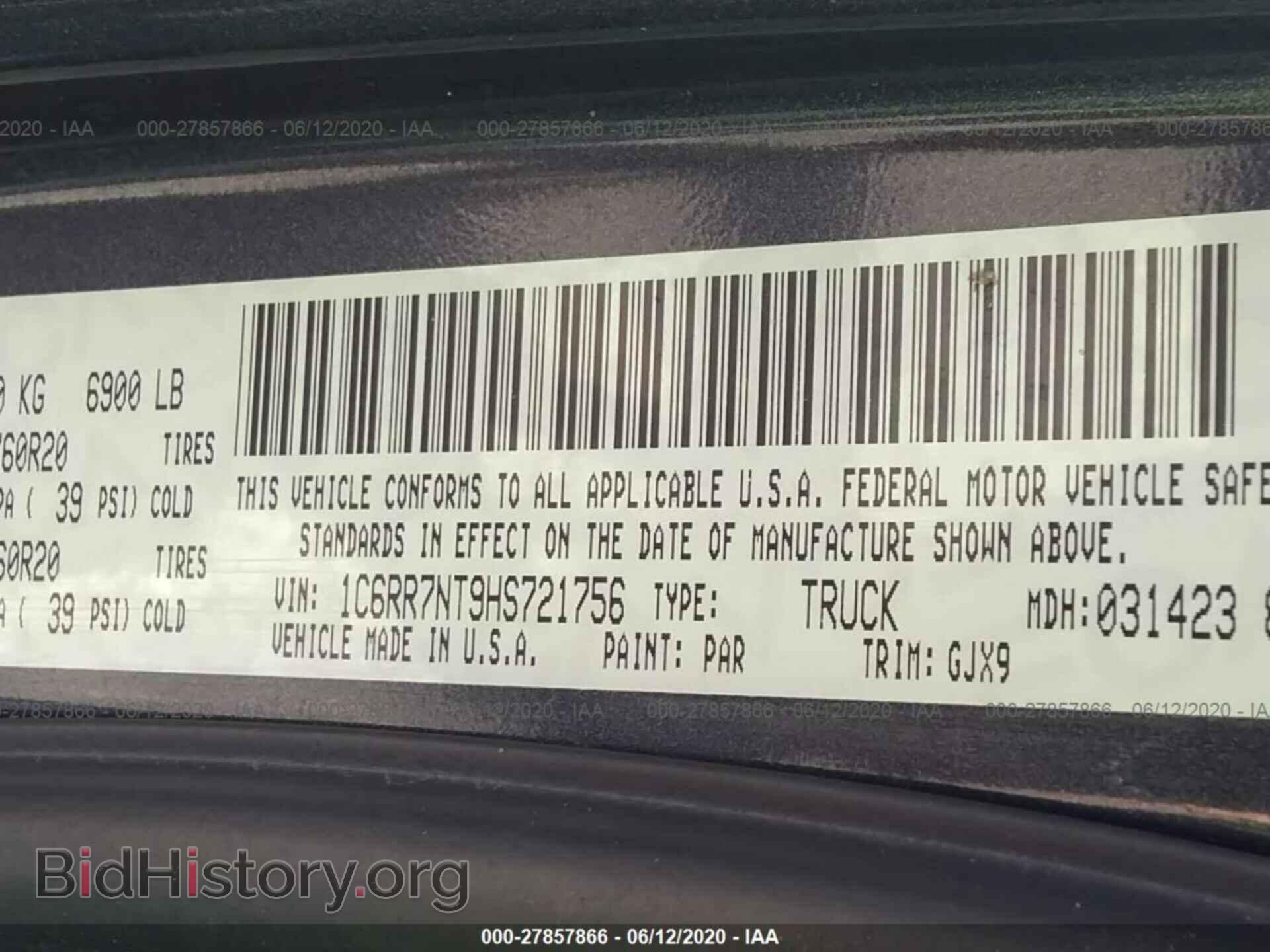 2017 RAM 1500 - VIN: 1C6RR7NT9HS721756 - Фото 9