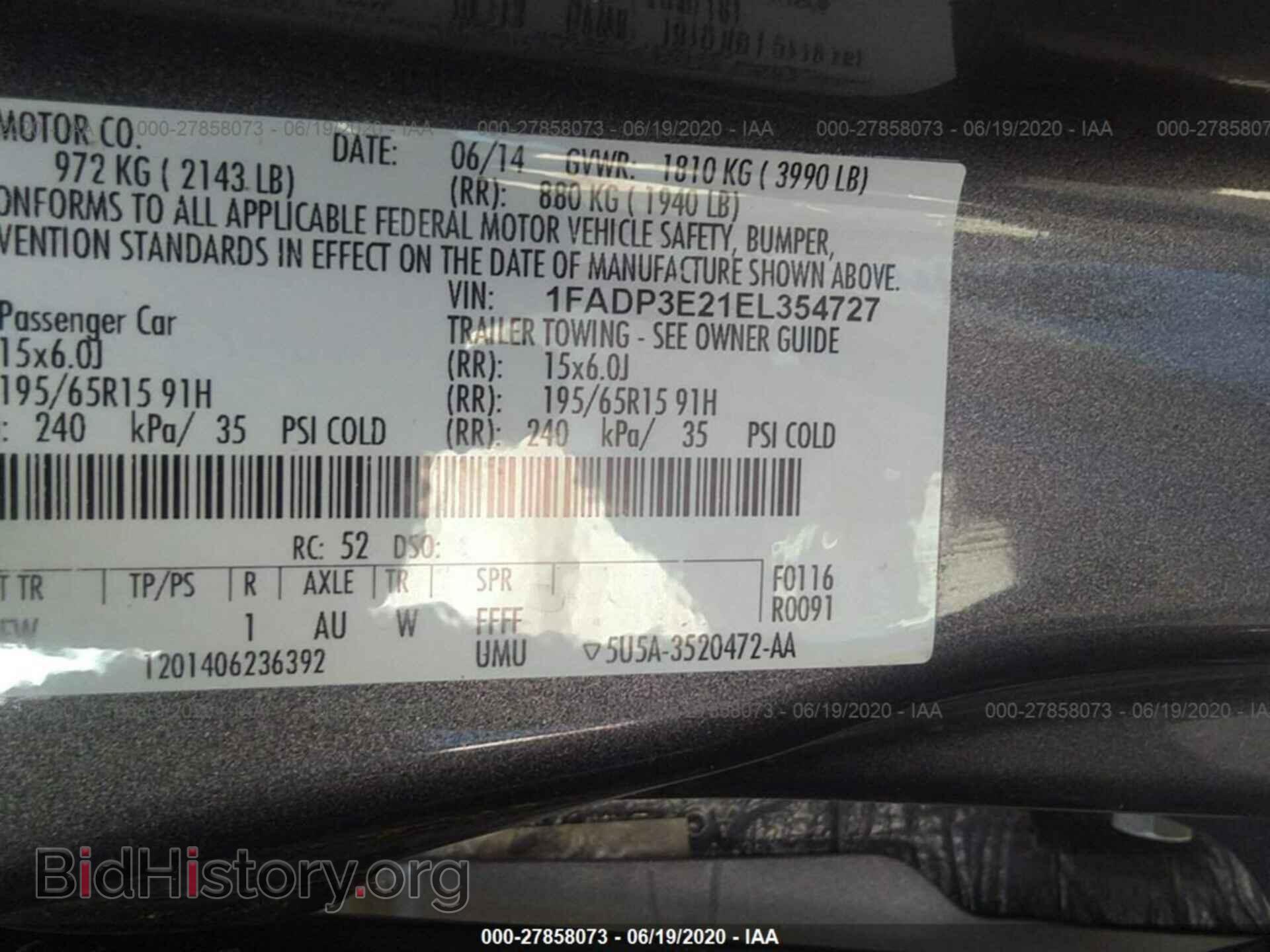 2014 FORD FOCUS - VIN: 1FADP3E21EL354727 - Фото 9