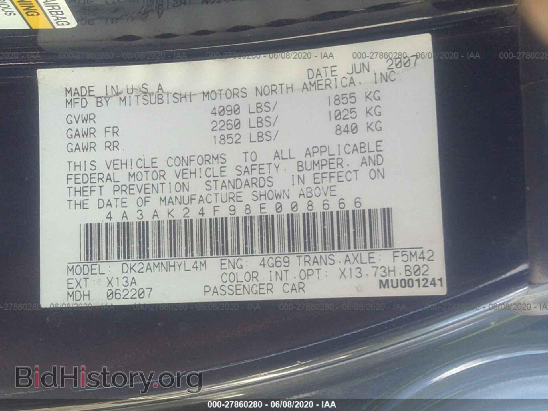 2008 MITSUBISHI ECLIPSE - VIN: 4A3AK24F98E008666 - Photo 9