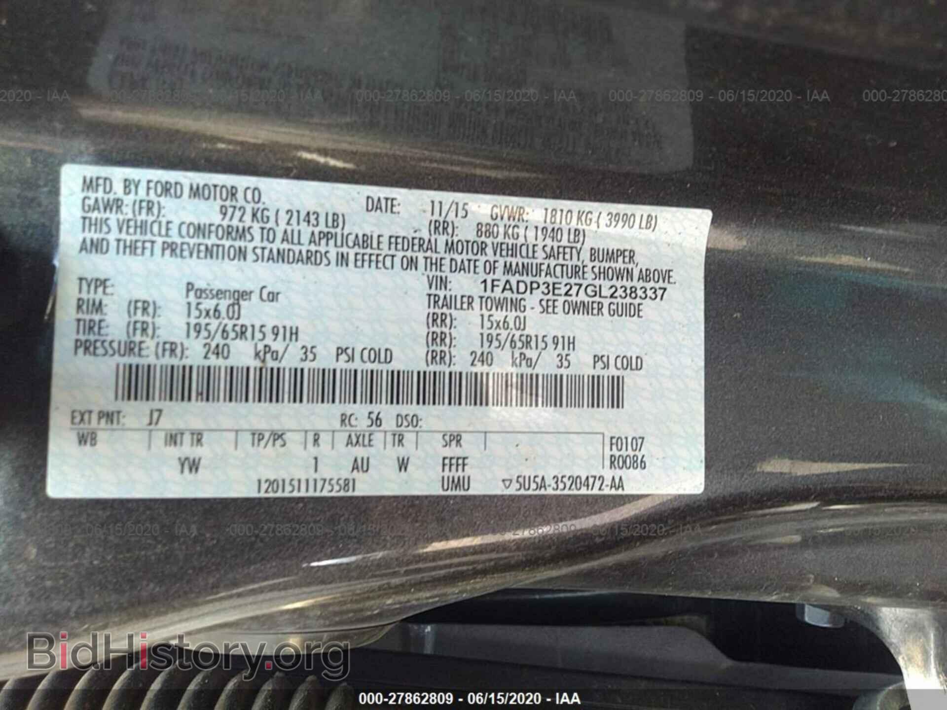 2016 FORD FOCUS - VIN: 1FADP3E27GL238337 - Photo 9