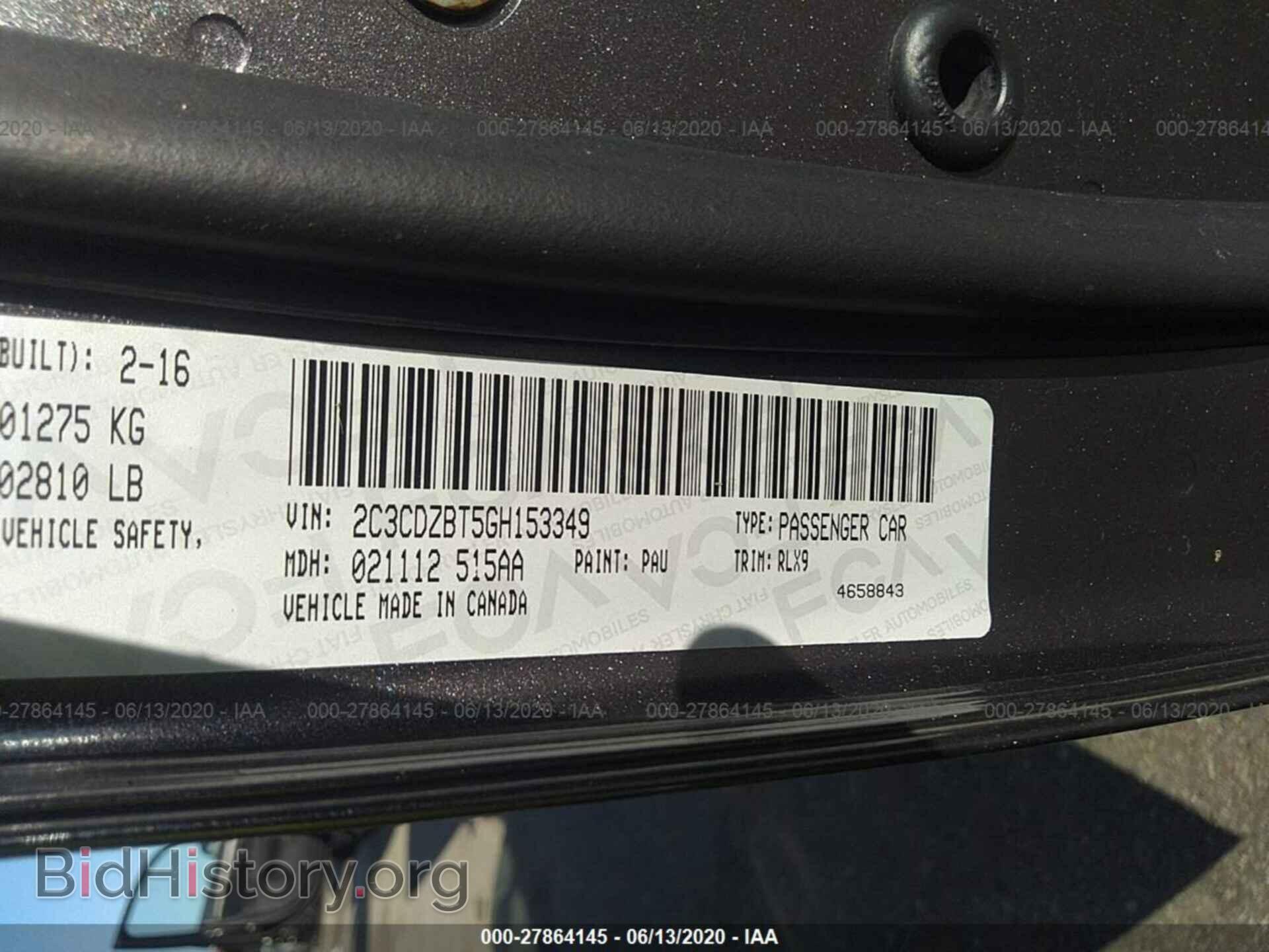 2016 DODGE CHALLENGER - VIN: 2C3CDZBT5GH153349 - Photo 9