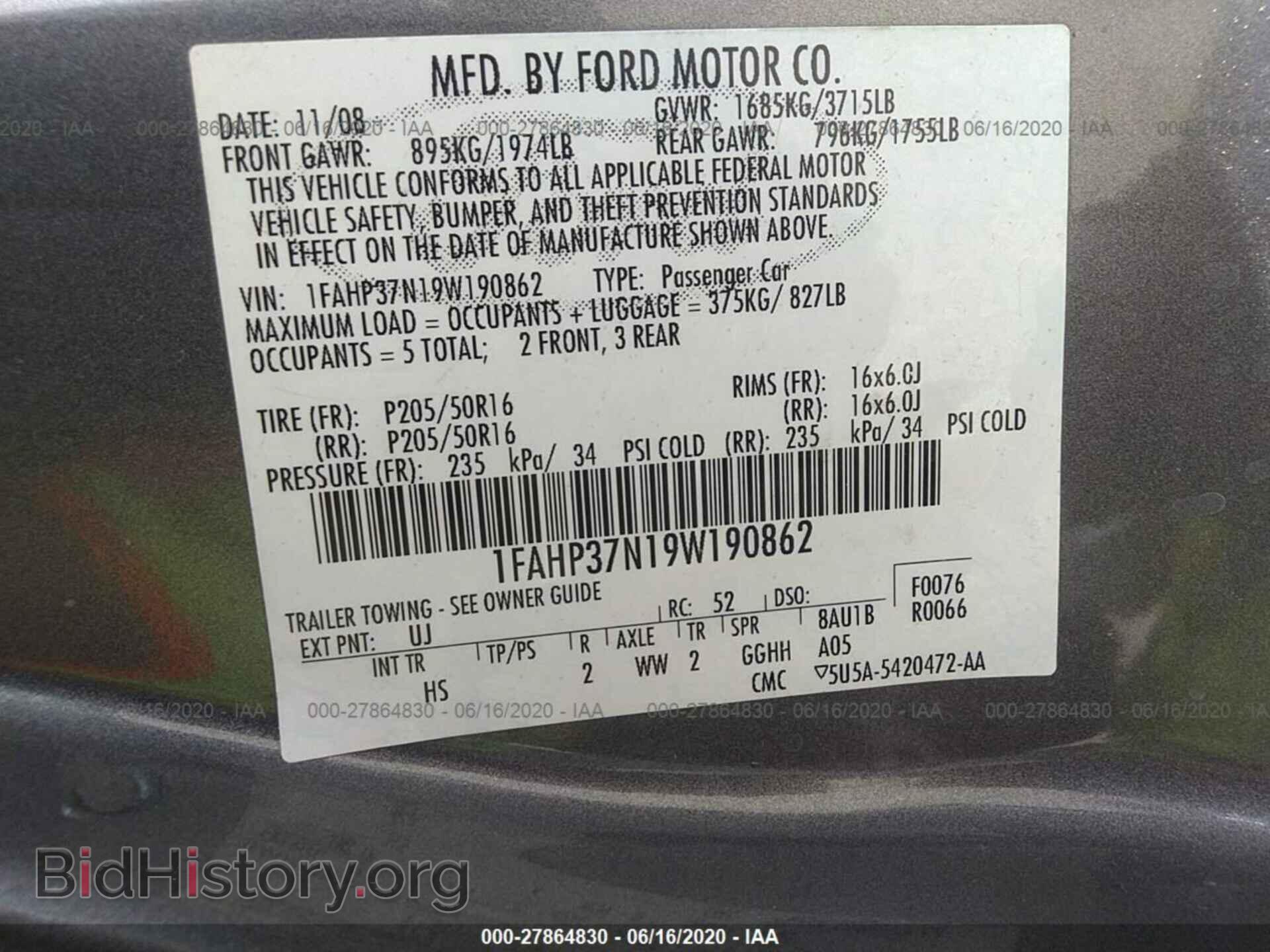 2009 FORD FOCUS - VIN: 1FAHP37N19W190862 - Photo 9