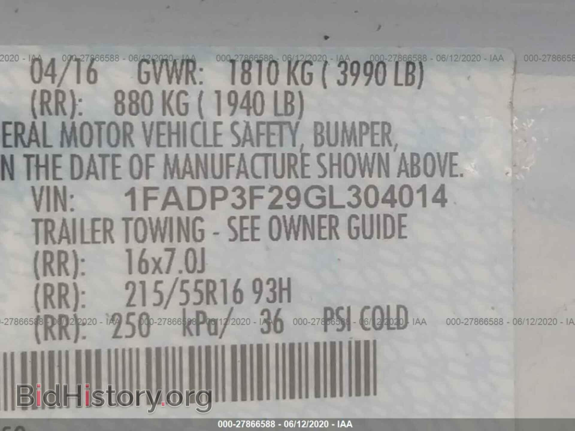 2016 FORD FOCUS - VIN: 1FADP3F29GL304014 - Photo 9