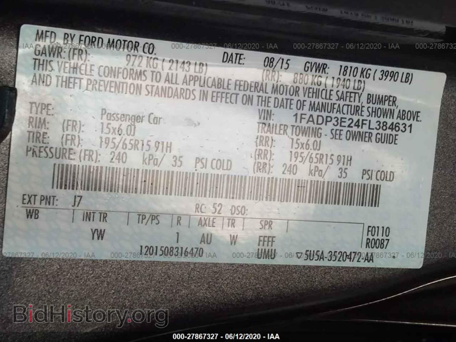 2015 FORD FOCUS - VIN: 1FADP3E24FL384631 - Фото 9