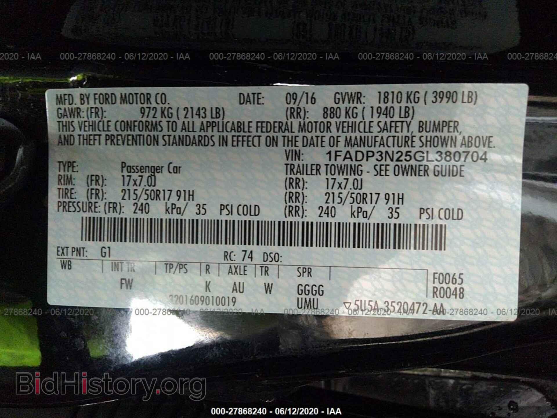 2016 FORD FOCUS - VIN: 1FADP3N25GL380704 - Фото 9