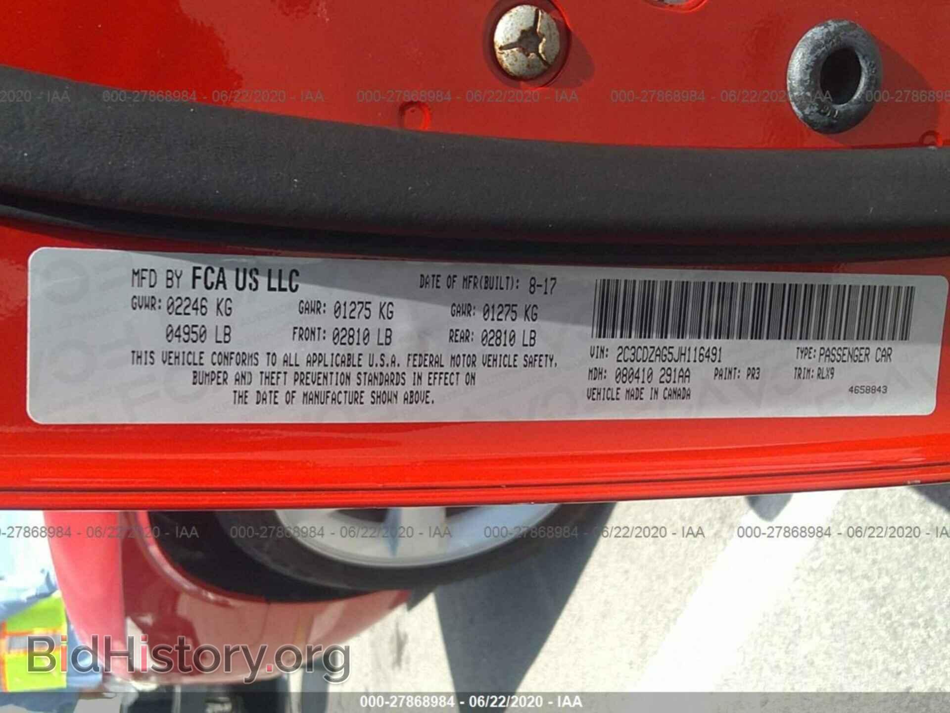 2018 DODGE CHALLENGER - VIN: 2C3CDZAG5JH116491 - Photo 9